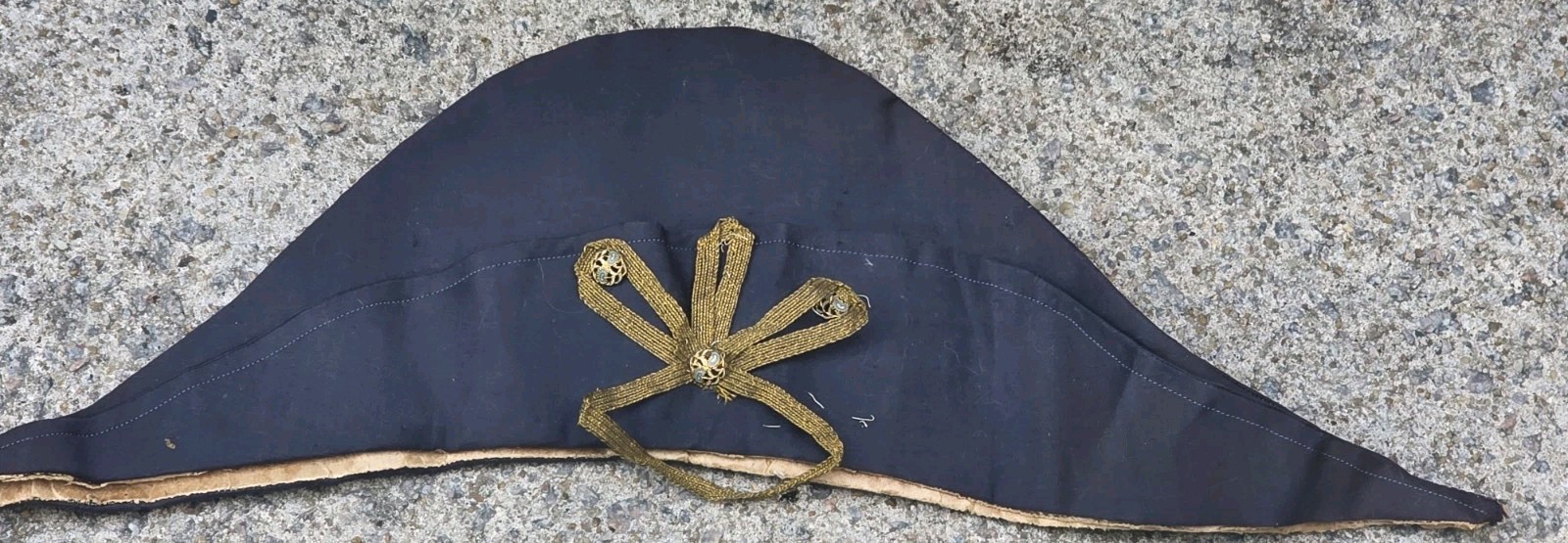 Antique Bicorn Flat Hat With Parchment Lining Antique Bicorn Flat Hat With Parchment Lining