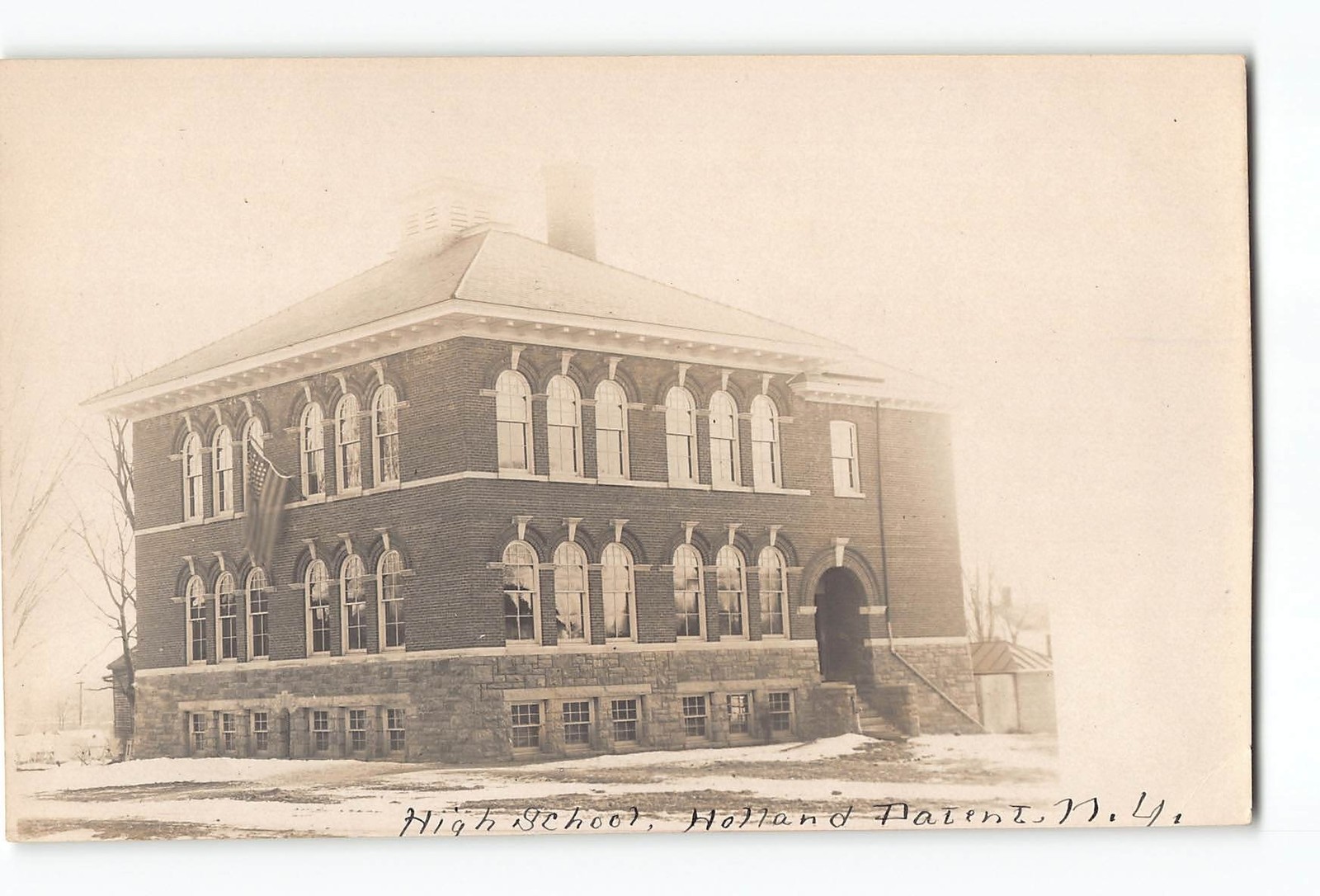 Holland Patent New York NY RPPC Real Photo 1905-1909 High School