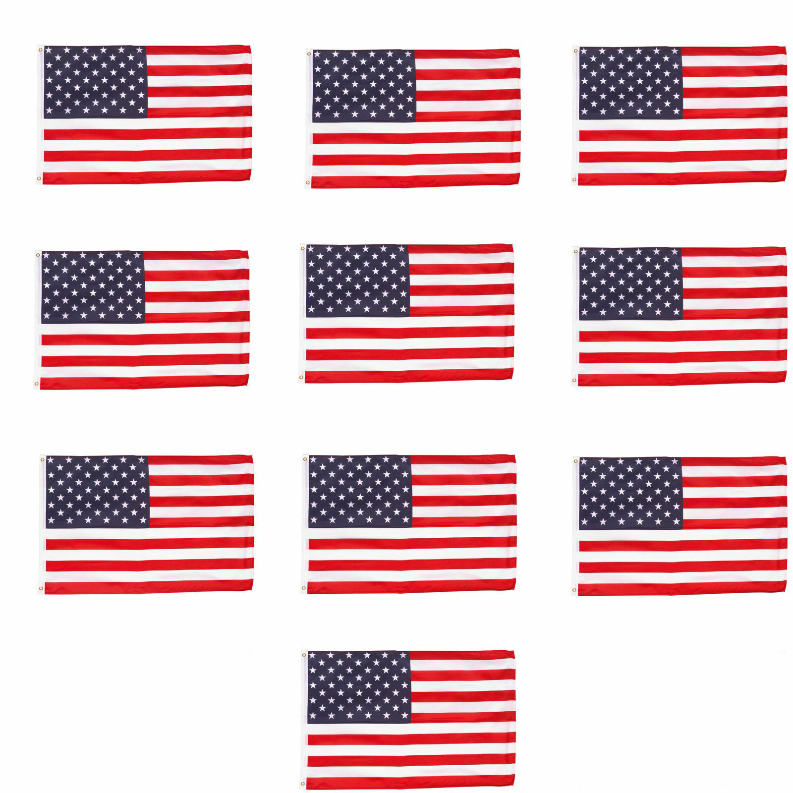 lot 10 4' x 6' ft. USA US American Flag Stars Grommets United States Wholesale lot 10 4' x 6' ft. USA US American Flag Stars Grommets United States Wholesale