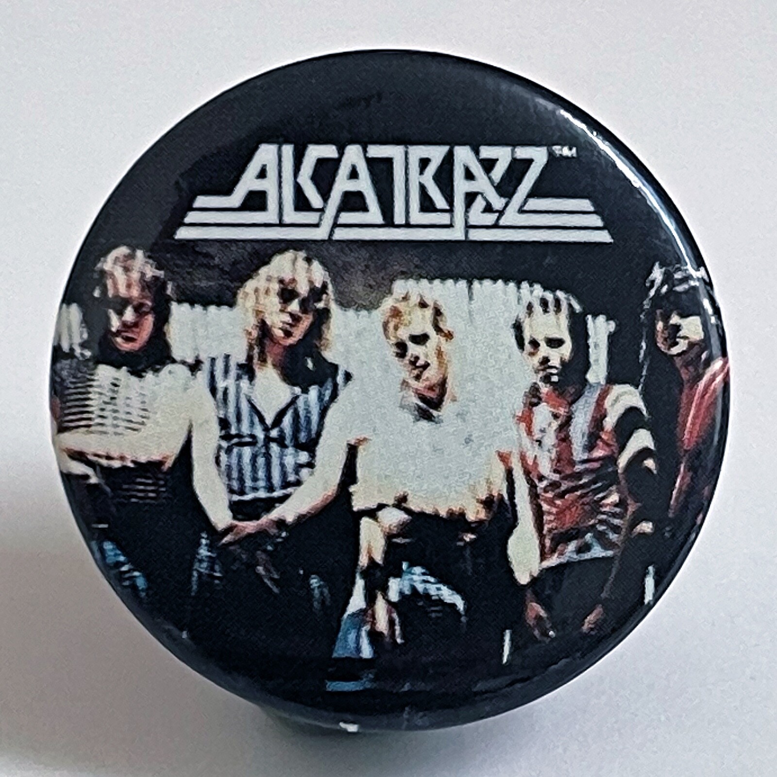 Vintage 1984 ALCATRAZZ licensed pin No Parole era badge YNGWIE MALMSTEEN button Vintage 1984 ALCATRAZZ licensed pin No Parole era badge YNGWIE MALMSTEEN button