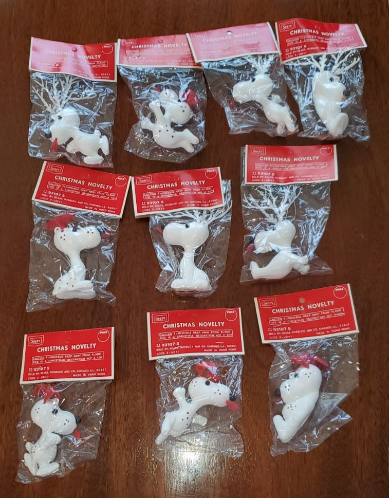 10 Vintage Sears Hong Kong Christmas Novelty Snoopy Style Dog Ornaments NIP 10 Vintage Sears Hong Kong Christmas Novelty Snoopy Style Dog Ornaments NIP