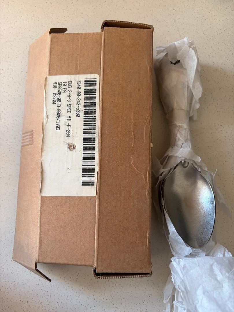 10 Vintage US Army Mess Spoon Military Stainless Utensil Silverware