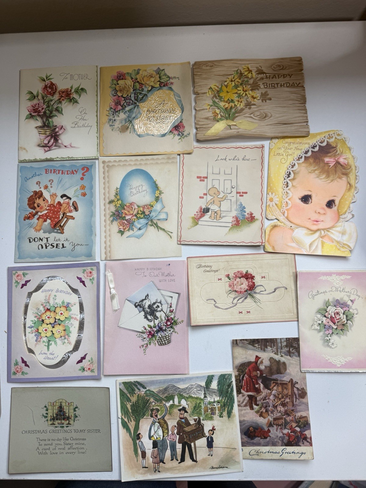 Vintage 1940s 1950s Greeting Cards Lot Birthday Christmas Mother Norcross Vintage 1940s 1950s Greeting Cards Lot Birthday Christmas Mother Norcross