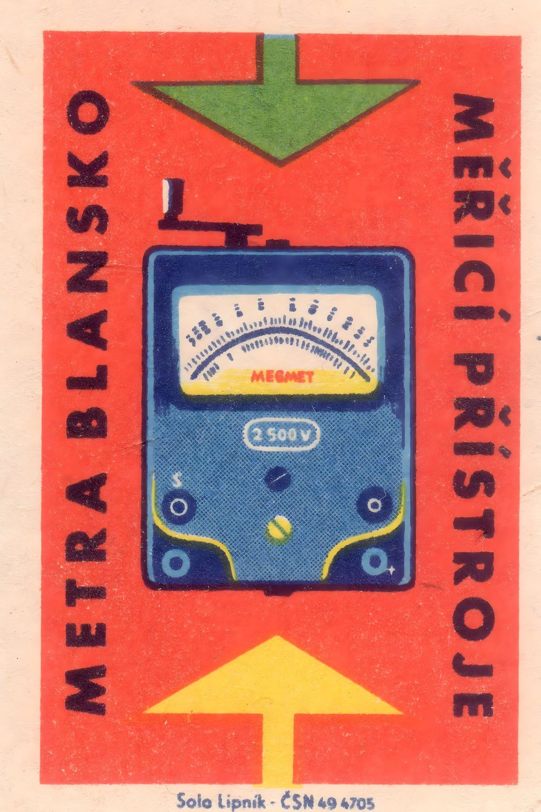 Vintage Retro METRA BLANSKO Poster - 24x36” 🎨 Electric Measuring Device Retro