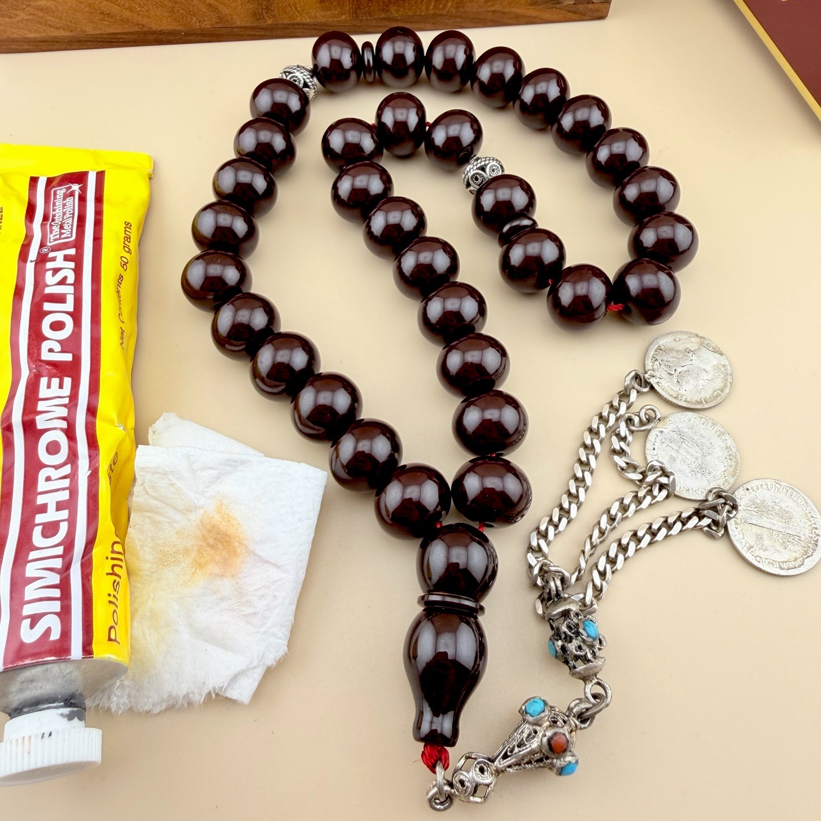 VTG Collectible Faturan Islamic 33 Bead Tasbih مسبحة مسباح فاتوران قديم N965 VTG Collectible Faturan Islamic 33 Bead Tasbih مسبحة مسباح فاتوران قديم N965