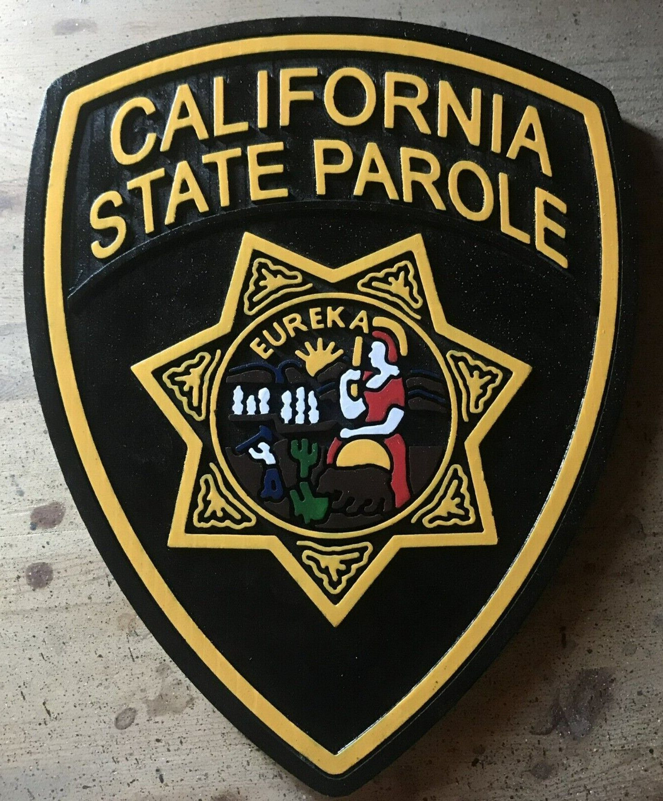 California State Parole 3D routed carved Patch Plaque Sign Custom California State Parole 3D routed carved Patch Plaque Sign Custom