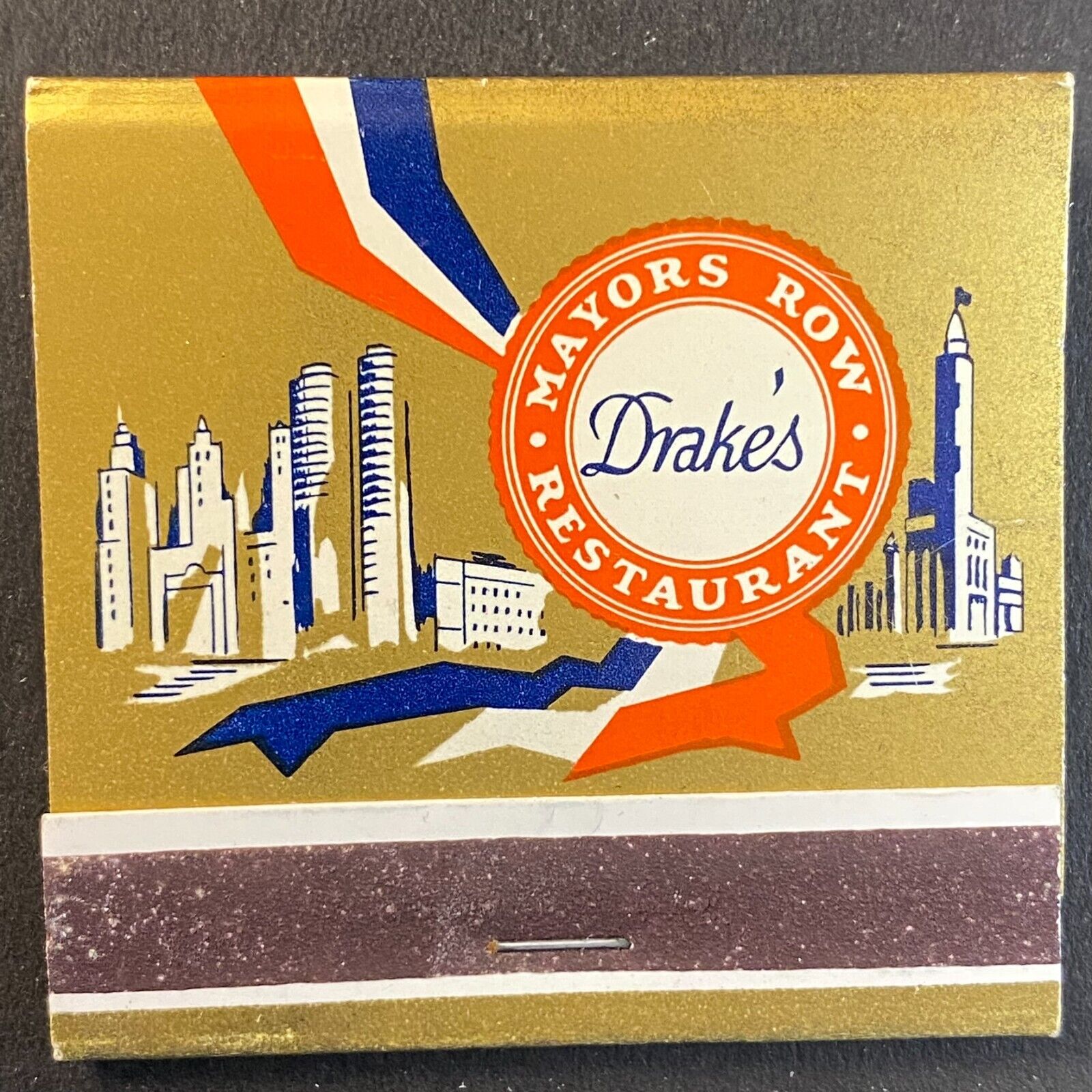 Drake's Mayors Row Restaurant Chicago c1963-66 Full Matchbook Scarce VGC