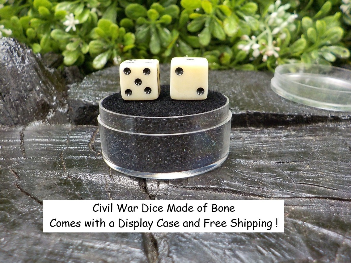 Old Rare Vintage Antique Civil War Relic Bone Dice Extremely Rare with Free Case Old Rare Vintage Antique Civil War Relic Bone Dice Extremely Rare with Free Case