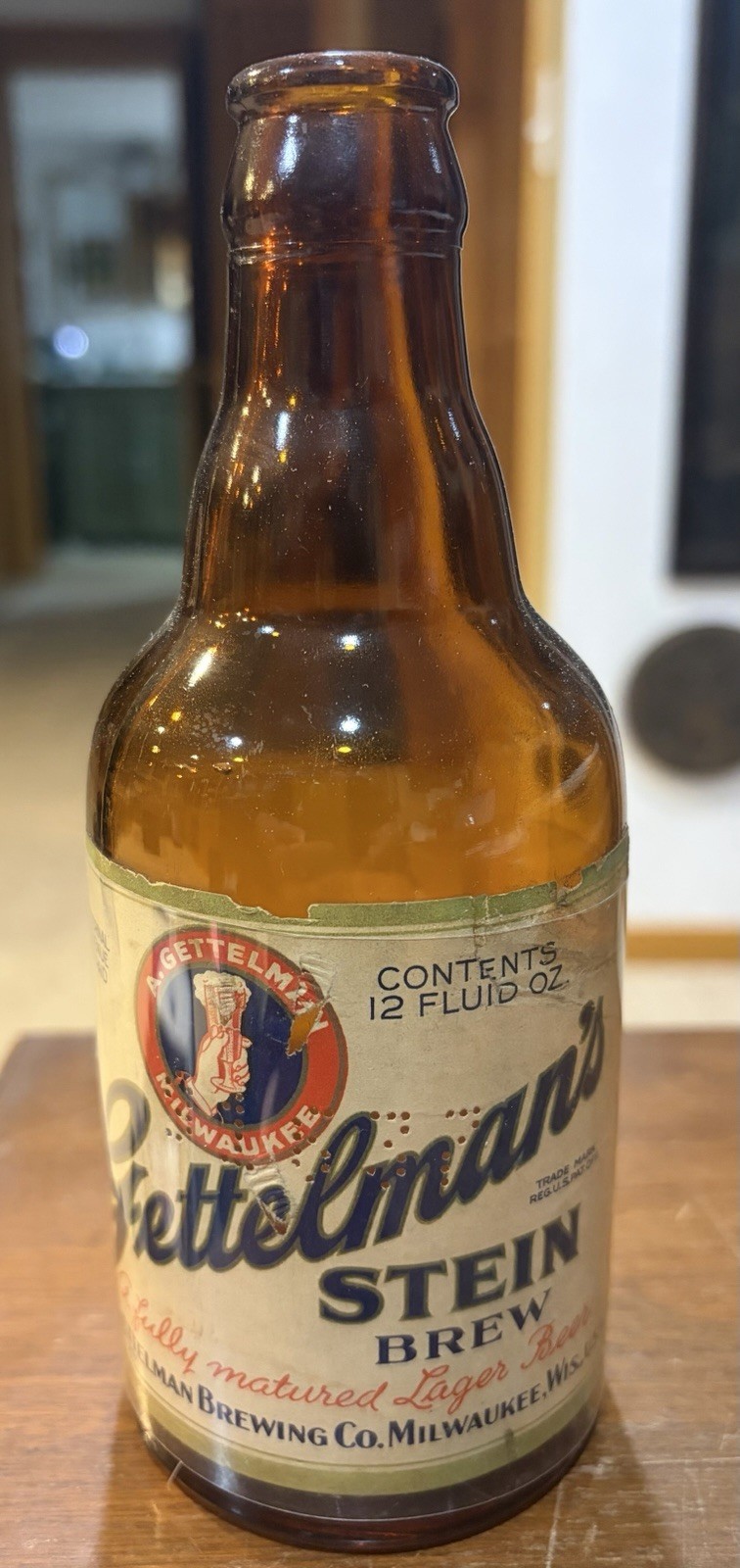 Gettelman's Stein Brew Label Steinie Bottle, Gettelman Brewing, Milwaukee- IRTP Gettelman's Stein Brew Label Steinie Bottle, Gettelman Brewing, Milwaukee- IRTP