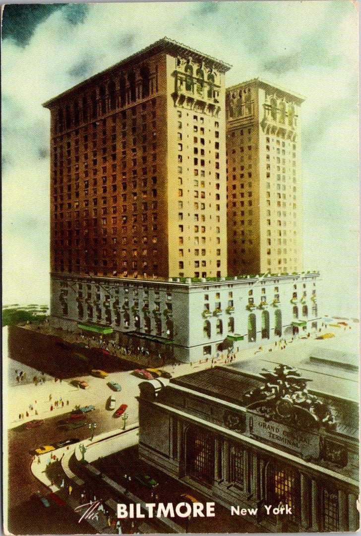 The Biltmore Hotel Grand Central Station New York City NY Street c1959 Postcard The Biltmore Hotel Grand Central Station New York City NY Street c1959 Postcard