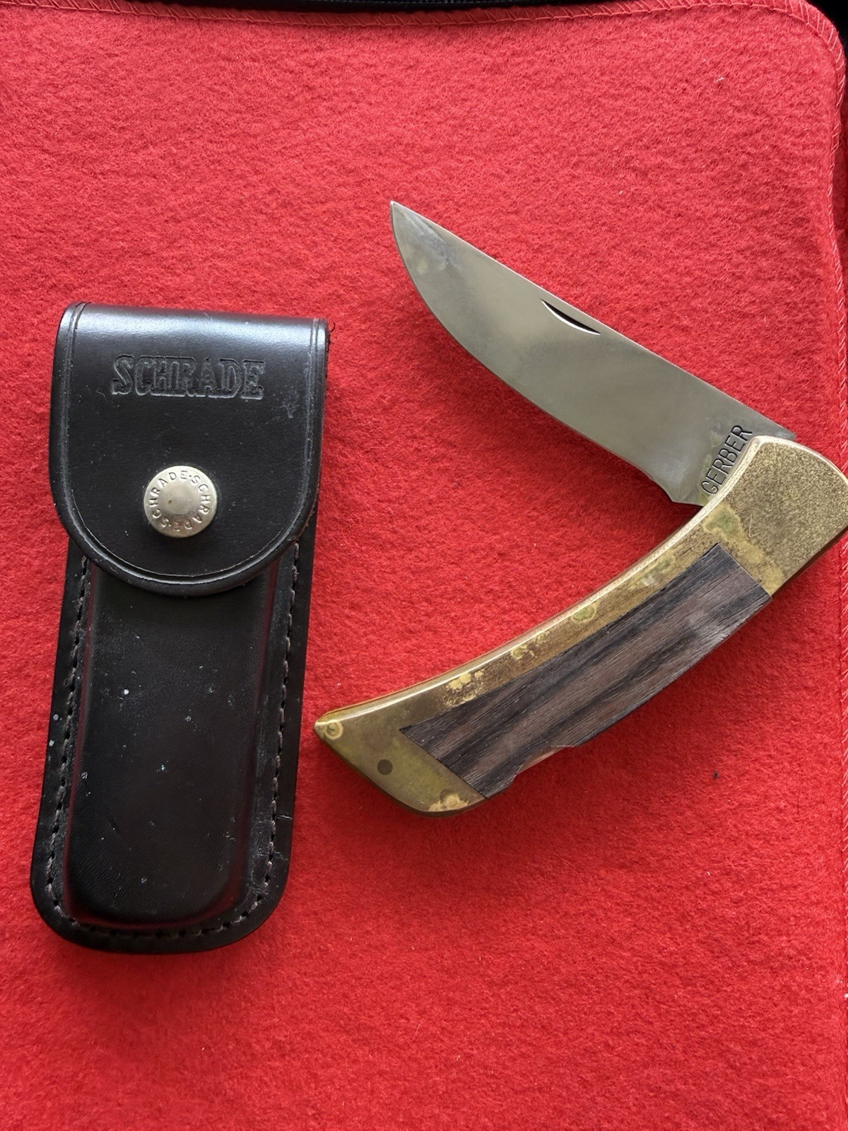 Vintage Gerber Brass Wood Folding Lockback Sportsman II Knife Oregon 97223 USA Vintage Gerber Brass Wood Folding Lockback Sportsman II Knife Oregon 97223 USA