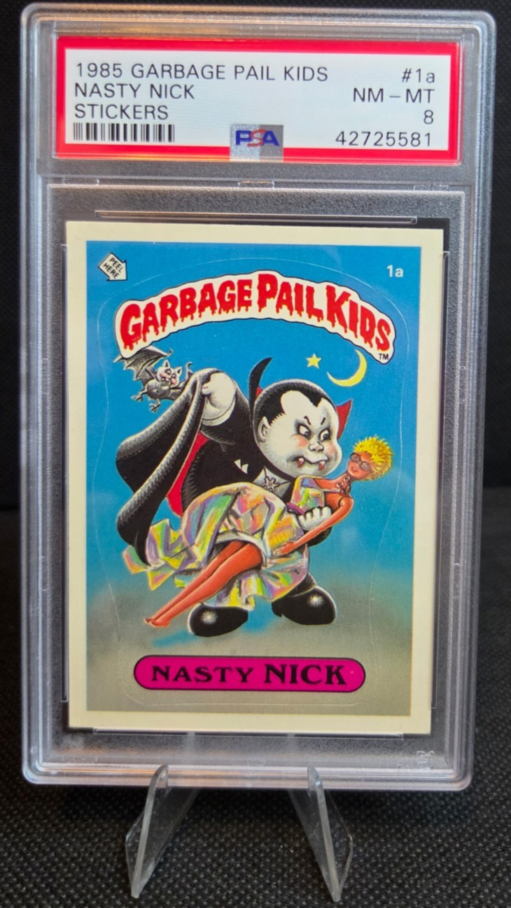 1985 Topps OS1 Garbage Pail Kids Series 1 Nasty Nick 1a Card PSA 8 NM-MINT π 9? 1985 Topps OS1 Garbage Pail Kids Series 1 Nasty Nick 1a Card PSA 8 NM-MINT π 9?