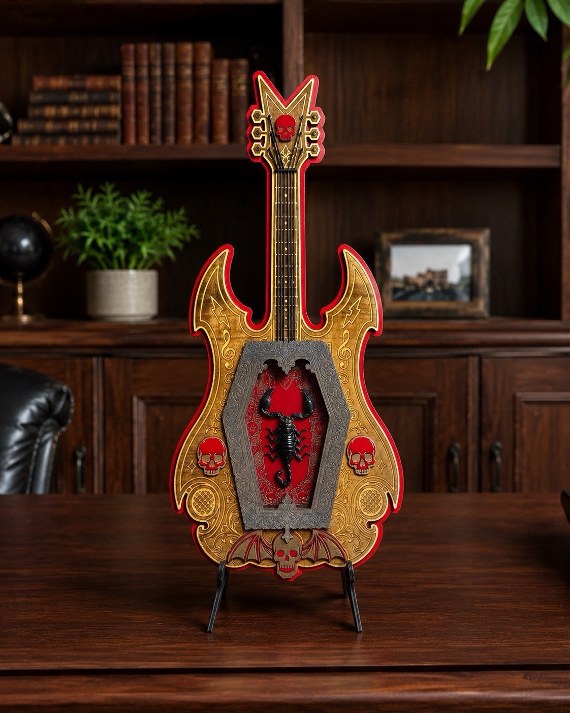 Gothic Scorpion Guitar Display Stand Layered Wood Decor 12 x 24 Inches Gothic Scorpion Guitar Display Stand Layered Wood Decor 12 x 24 Inches