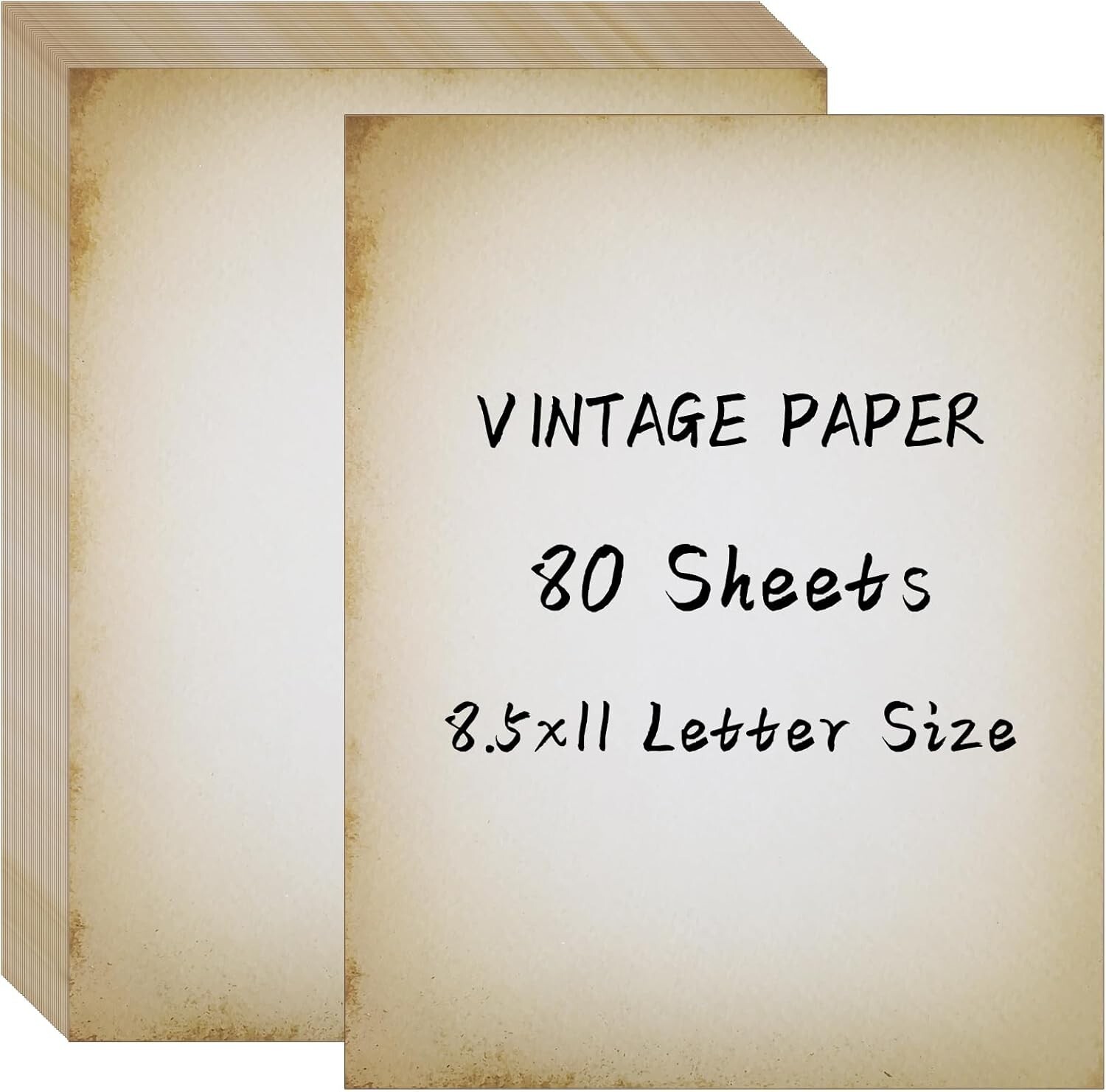 80 Sheets Vintage Aged Parchment Paper, 8.5" X 11", Double-Sided Decor 80 Sheets Vintage Aged Parchment Paper, 8.5" X 11", Double-Sided Decor