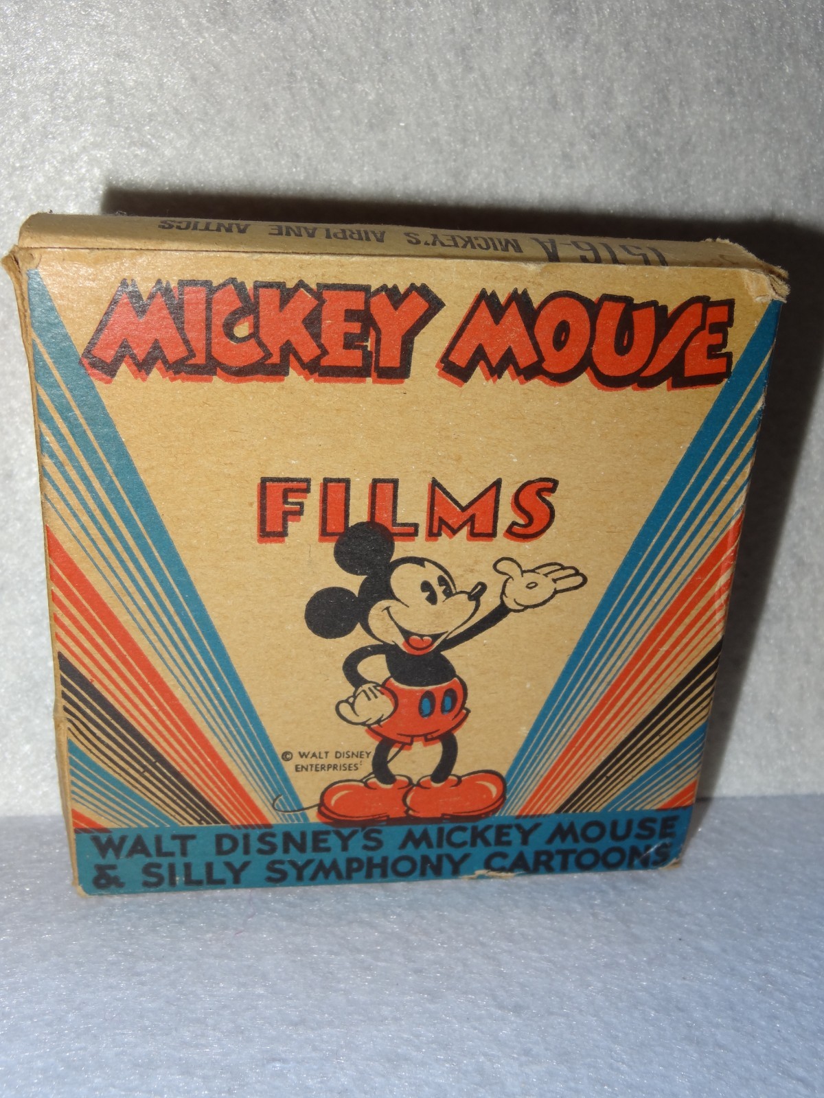 Vintage Disney Mickey Mouse Films No. 1516-A "Mickey's Airplane Antics" Box Film Vintage Disney Mickey Mouse Films No. 1516-A "Mickey's Airplane Antics" Box Film