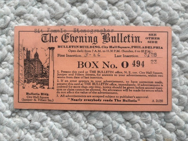Vintage The Philadelphia Bulletin Newspaper Advertising Card Vintage The Philadelphia Bulletin Newspaper Advertising Card
