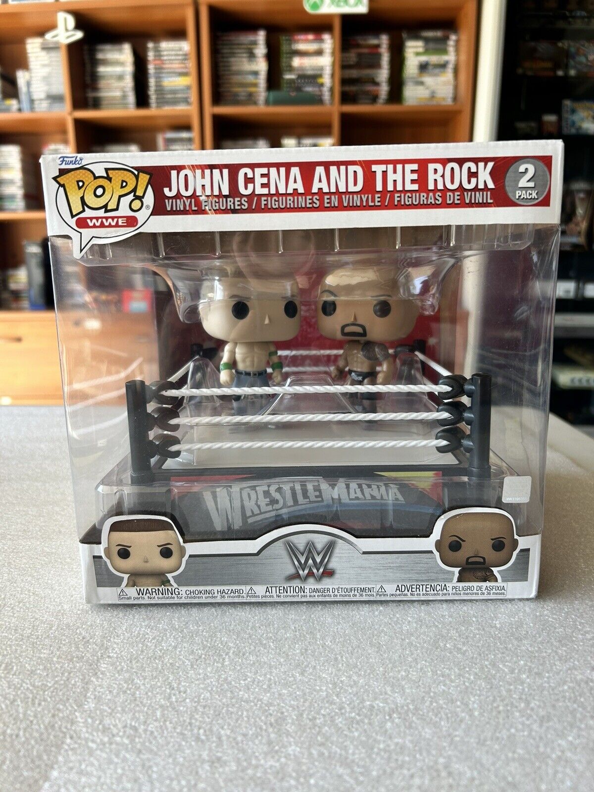 Funko Pop WWE John Cena And The Rock 2 Pack Wrestle Mania