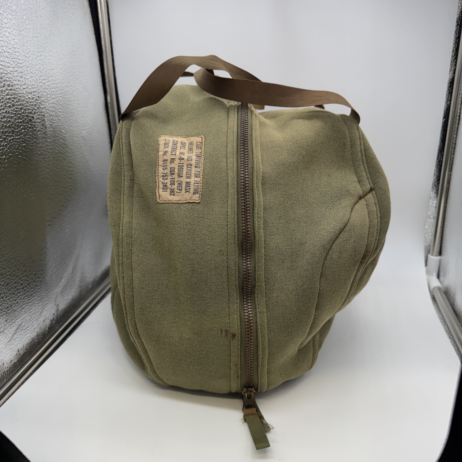 Vintage Vietnam Era Carrying Case Bag for Flying Helmet & Oxygen Mask BAG ONLY