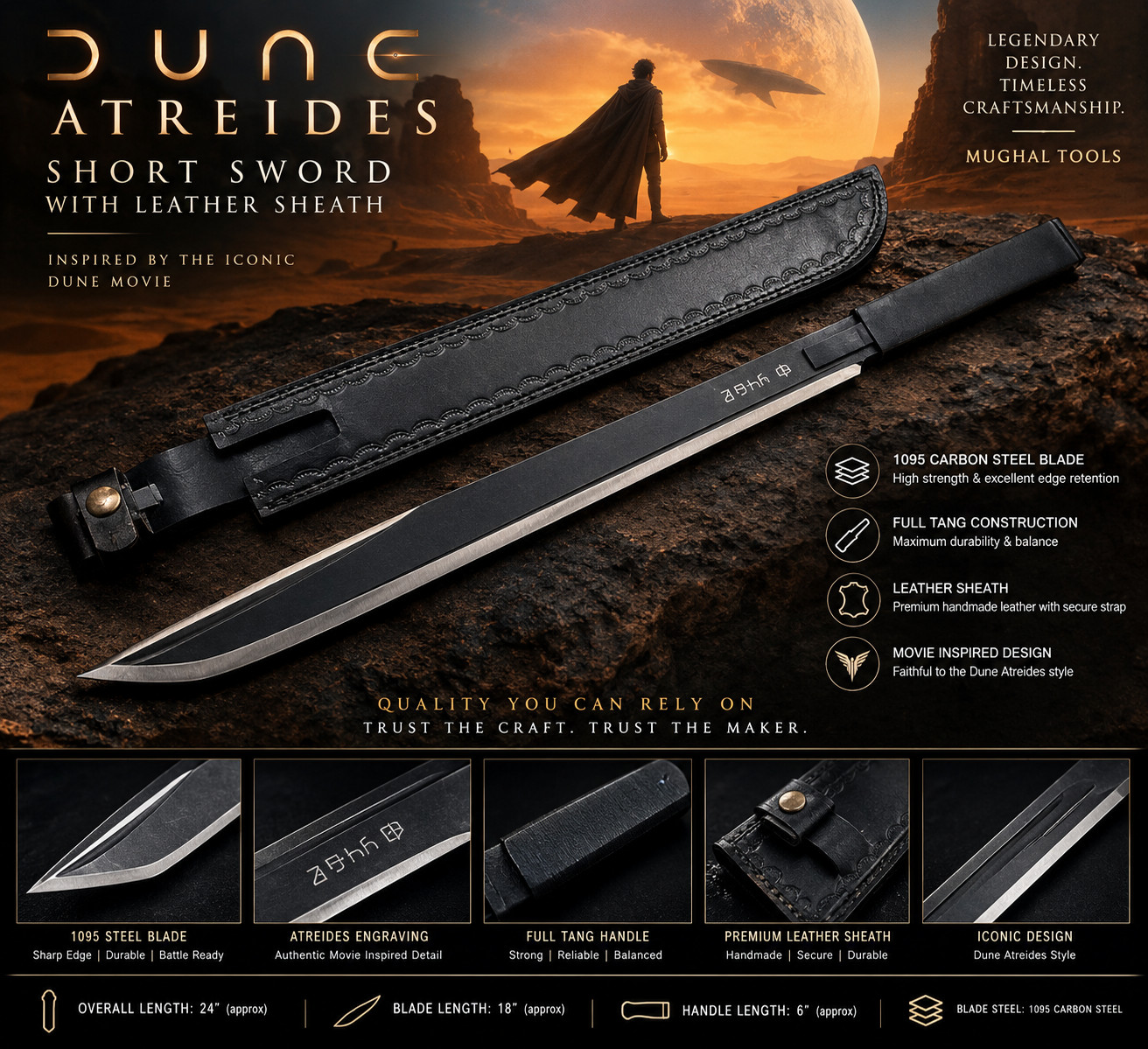Handmade Paul Atreides Sword Replica | Dune Movie Prop |Gift for Dune Fans Handmade Paul Atreides Sword Replica | Dune Movie Prop |Gift for Dune Fans