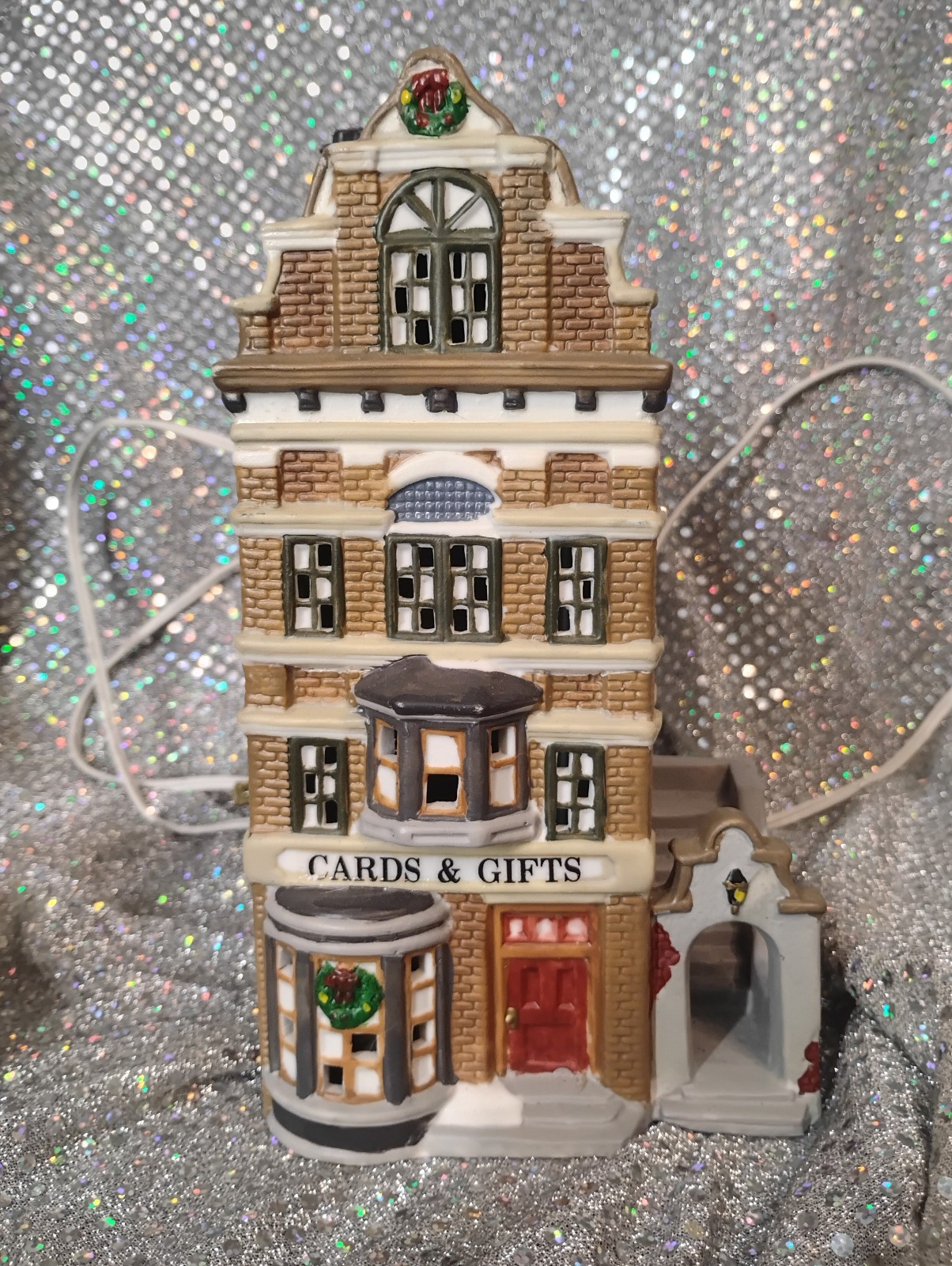 Dickens Keepsake Porcelain Lighted Cristmas Village Cards And Gifts House Dickens Keepsake Porcelain Lighted Cristmas Village Cards And Gifts House