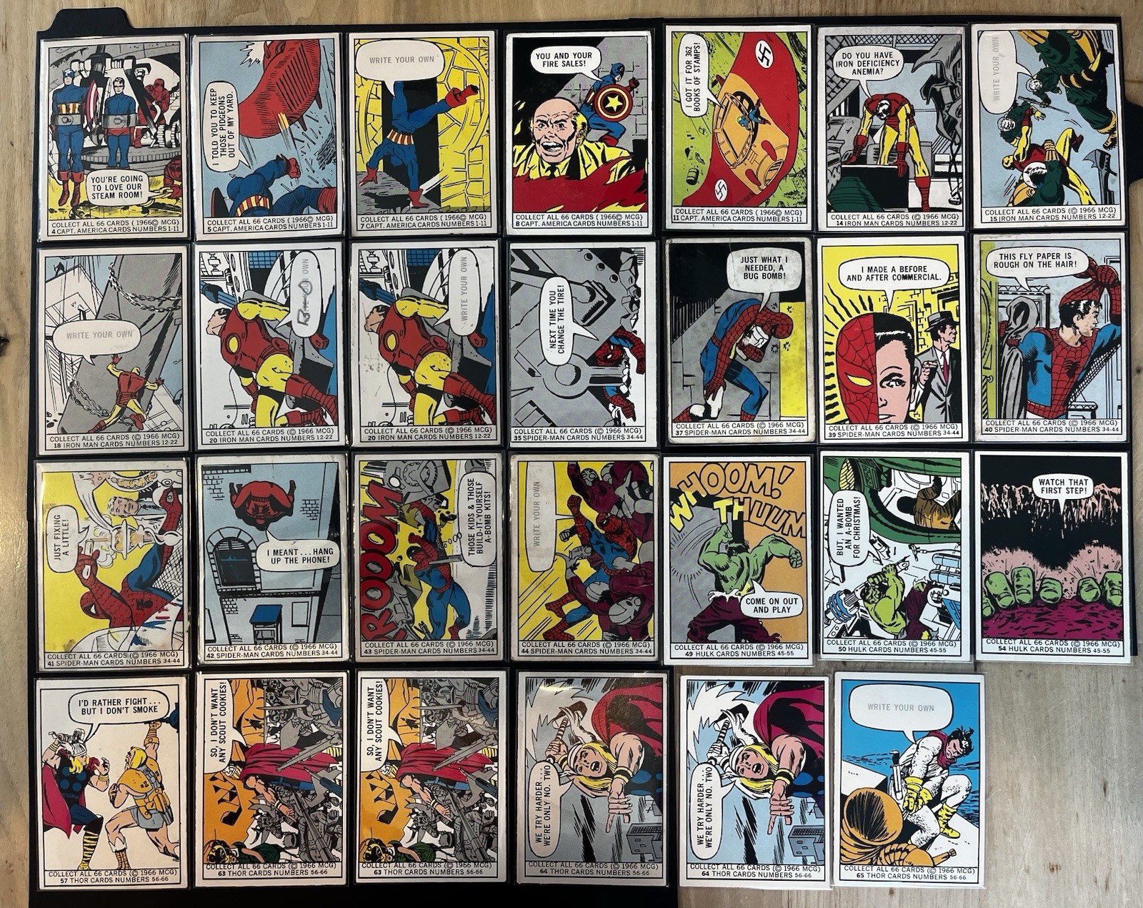 1966 Donruss Marvel Super Heroes lot of 27 1966 Donruss Marvel Super Heroes lot of 27