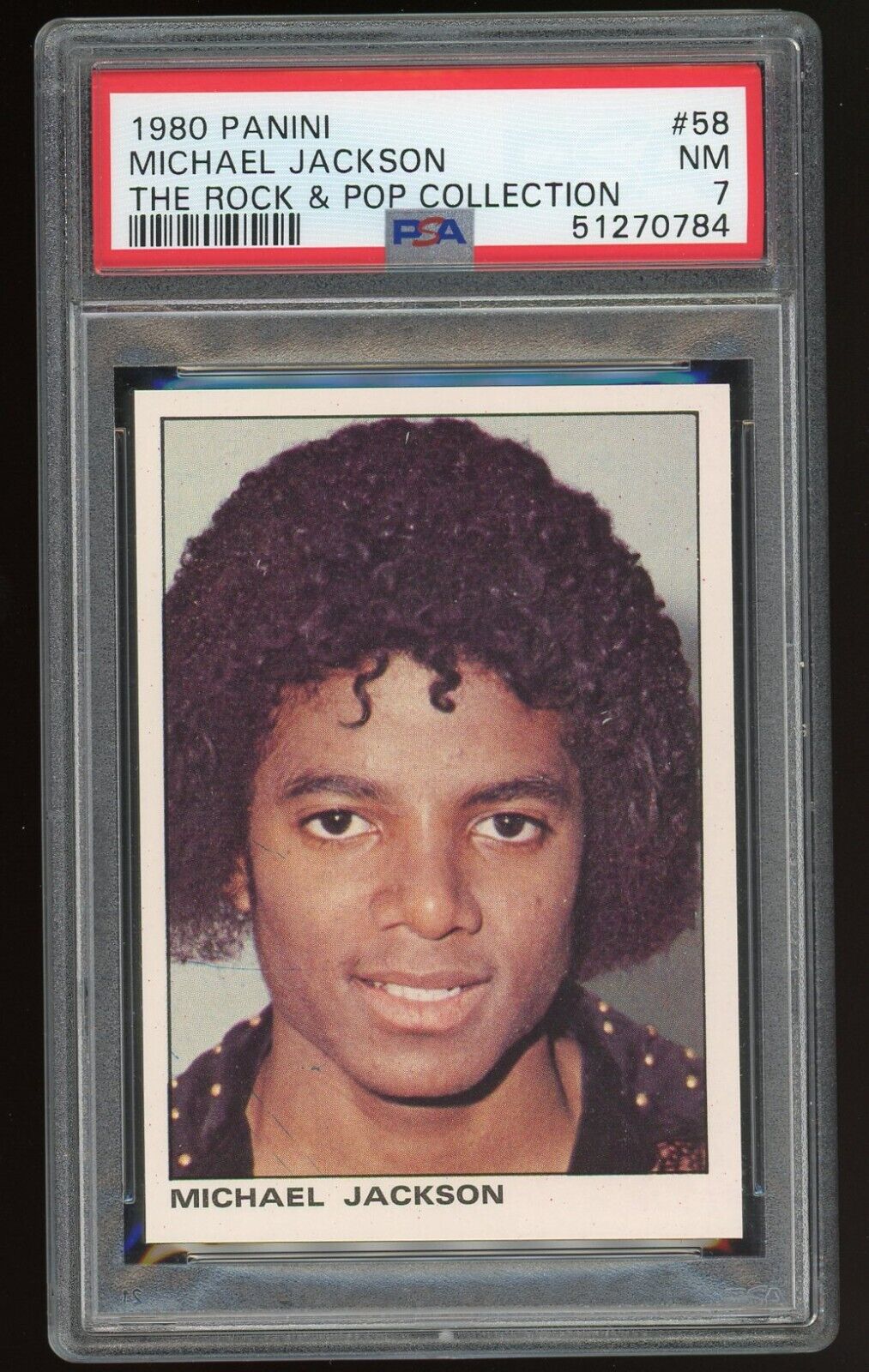 1980 Panini Rock & Pop Collection #58 Michael Jackson PSA 7 