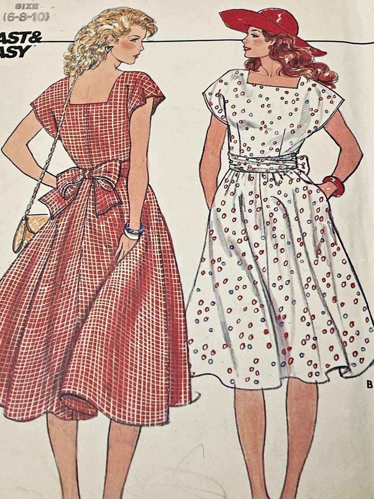 Butterick Sewing Pattern 4973 Dress Tie Sash Flare 6-10 Uncut Fast Easy Vintage