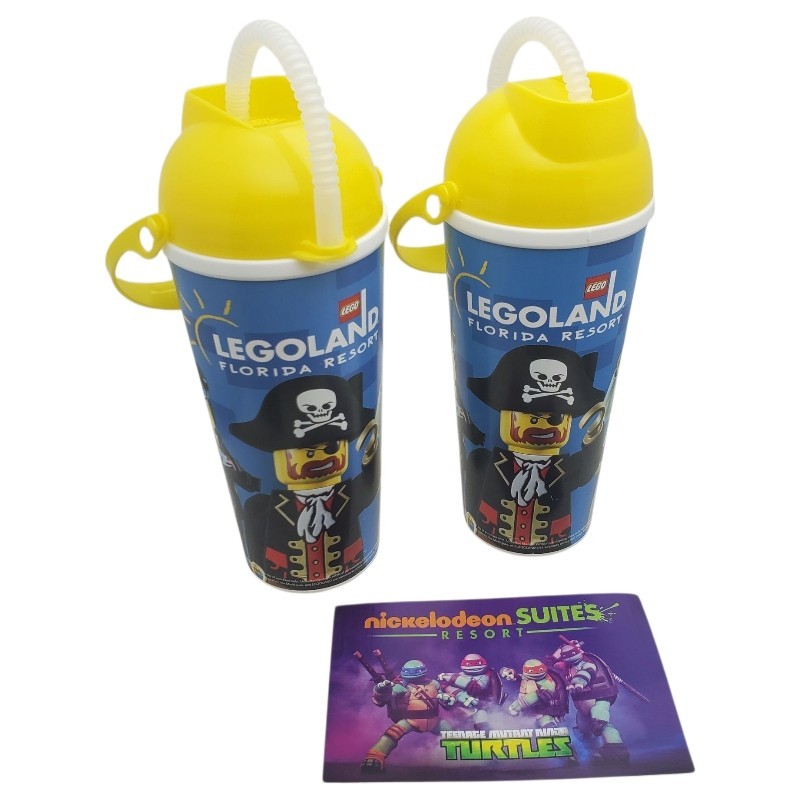 Legoland Florida Resort Souvenir Cups Pirate Lego Man and A Nick Hotel Postcard Legoland Florida Resort Souvenir Cups Pirate Lego Man and A Nick Hotel Postcard