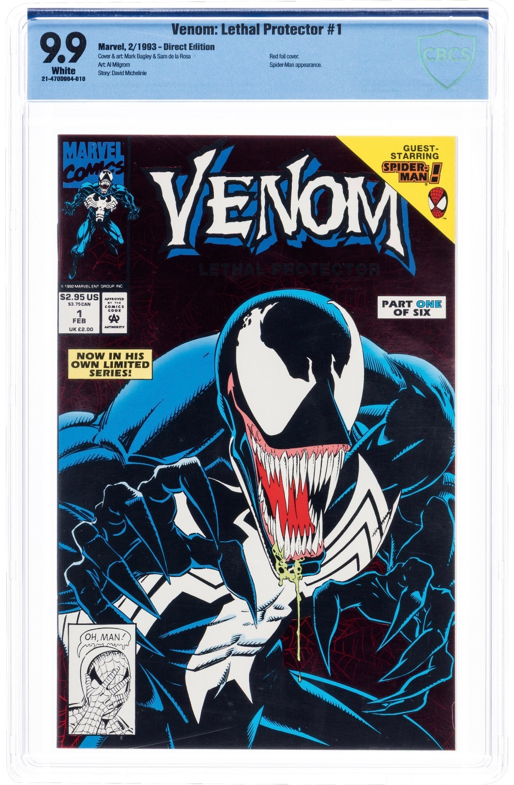 Venom: Lethal Protector #1 CBCS 9.9 White Pages Marvel 1993 Venom: Lethal Protector #1 CBCS 9.9 White Pages Marvel 1993
