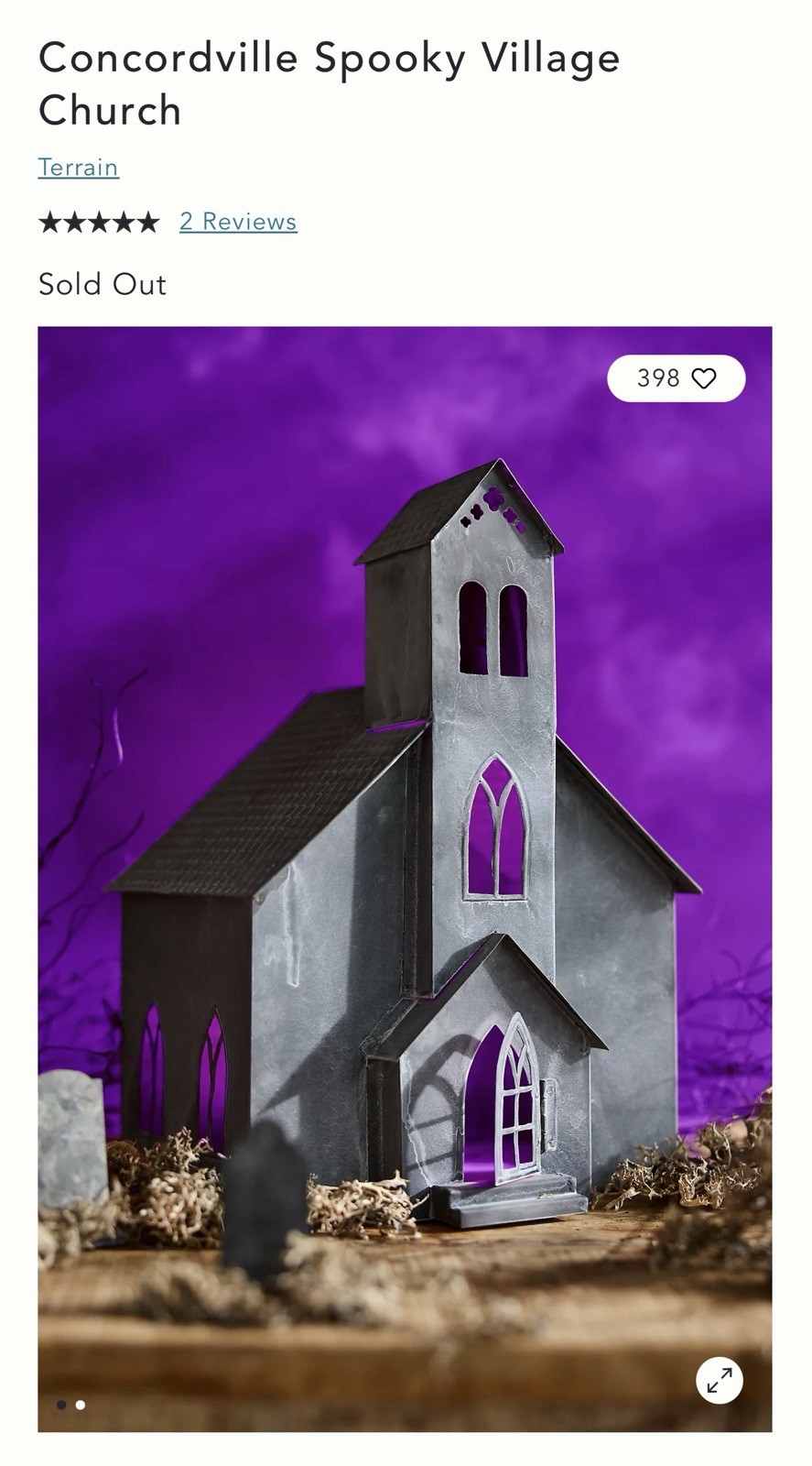 New Anthropologie Concordville Spooky Village Church Halloween Terrain Metal New Anthropologie Concordville Spooky Village Church Halloween Terrain Metal