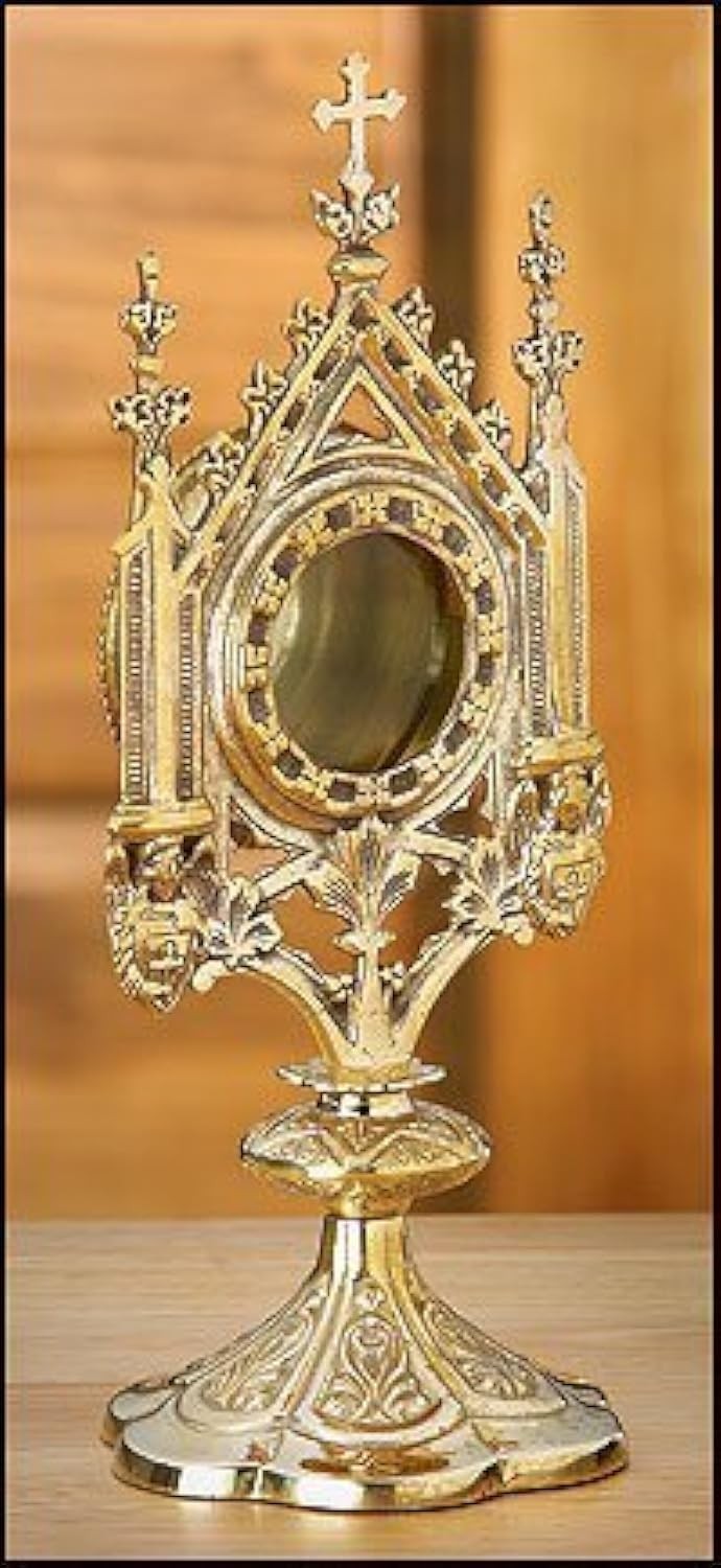 Brass Monstrance Reliquary 5 X 11 1/2" 5 inches x 11.5 inches Clear Brass Monstrance Reliquary 5 X 11 1/2" 5 inches x 11.5 inches Clear