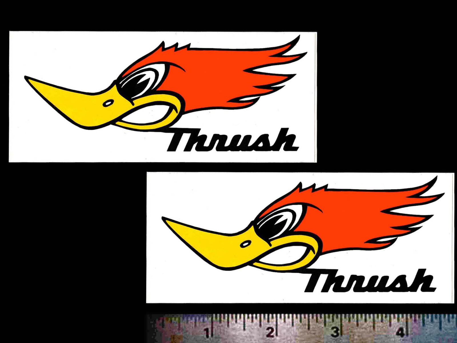 THRUSHGlasspack Mufflers - Set of 2 Original Vintage 70's Racing Decal/Stickers THRUSHGlasspack Mufflers - Set of 2 Original Vintage 70's Racing Decal/Stickers