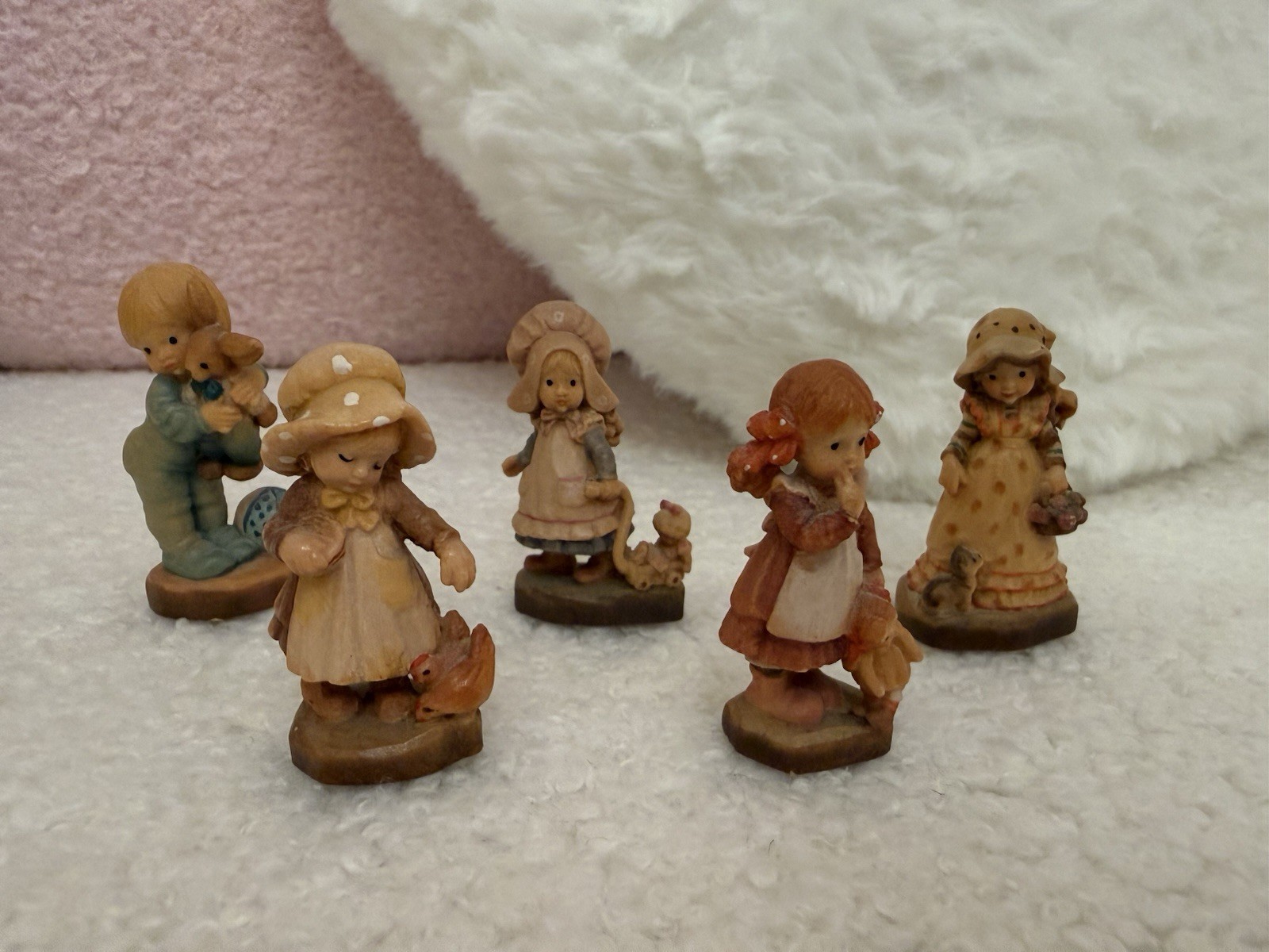 ANRI Vintage Miniature Figurines Lot of 5, Each 1.5” Hand Carved Wood Italy ANRI Vintage Miniature Figurines Lot of 5, Each 1.5” Hand Carved Wood Italy