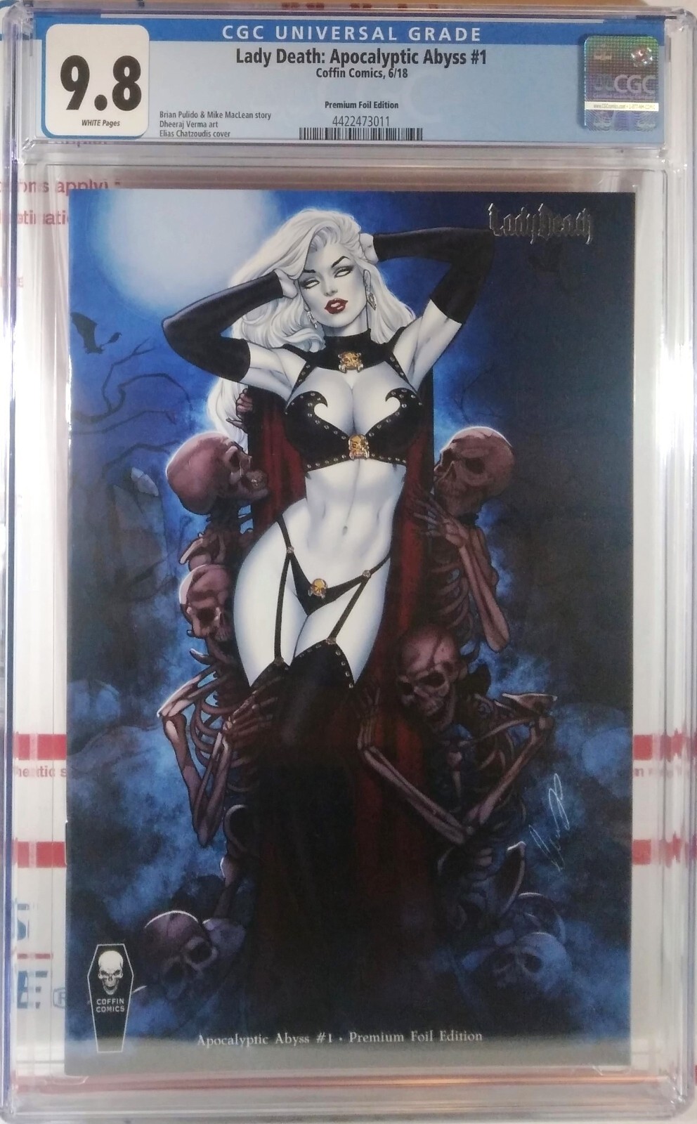 🩸💀 CGC 9.8 LADY DEATH APOCALYPTIC ABYSS #1 PREMIUM FOIL VARIANT Chatzoudis 🩸💀 CGC 9.8 LADY DEATH APOCALYPTIC ABYSS #1 PREMIUM FOIL VARIANT Chatzoudis