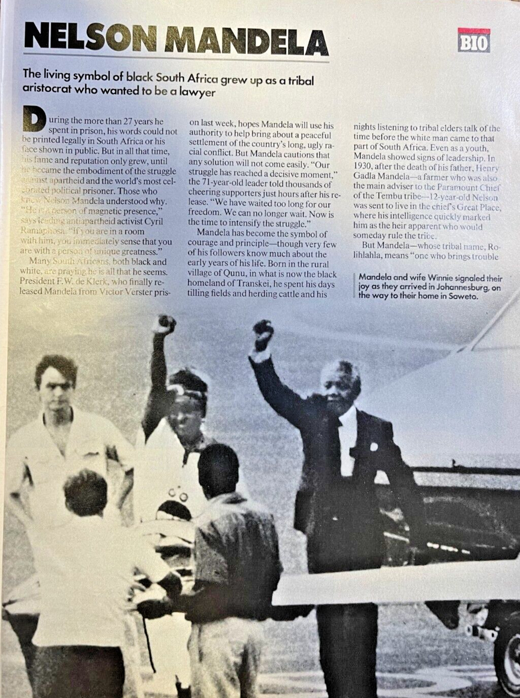 1990 Nelson Mandela South African Leader