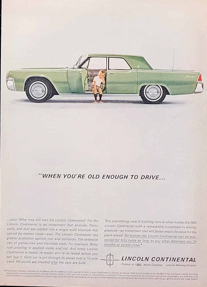 Lincoln Continental Original 1962 Vintage Print Ad Wall Art Lincoln Continental Original 1962 Vintage Print Ad Wall Art