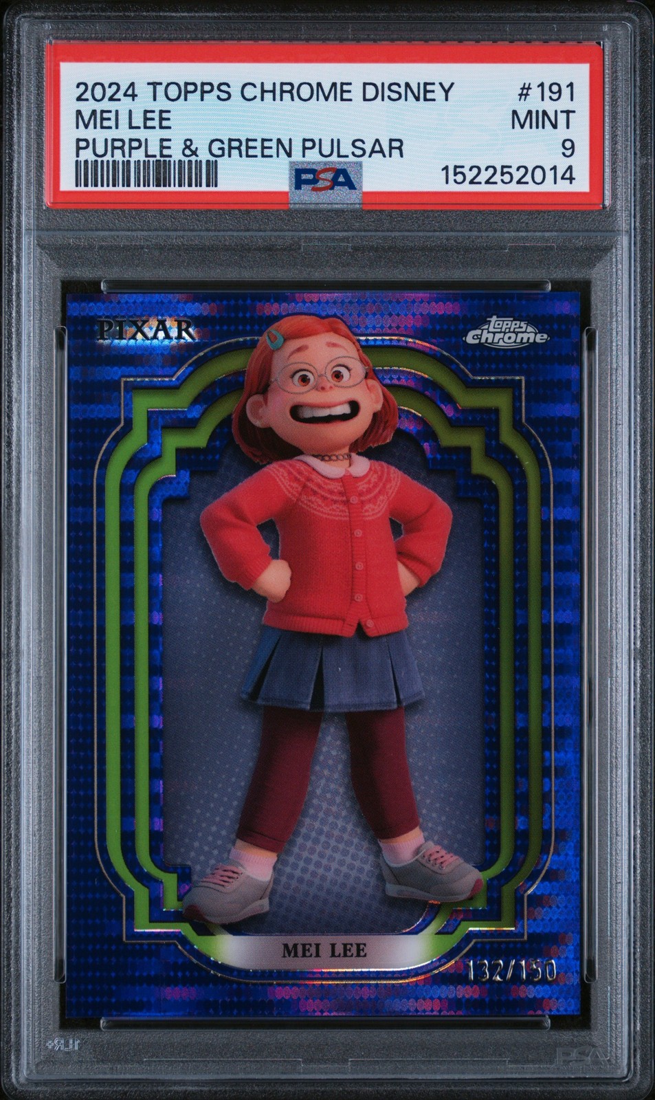 2024 Topps Chrome Disney #191 Mei Lee Purple & Green Pulsar PSA 9 2024 Topps Chrome Disney #191 Mei Lee Purple & Green Pulsar PSA 9