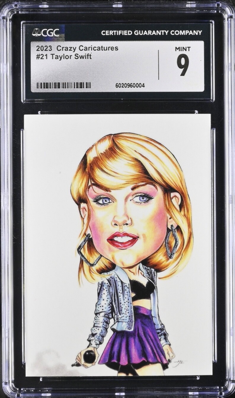 2023 Tim Breyer Crazy Caricatures #21 TAYLOR SWIFT CGC 9 Pop 1 highest 2023 Tim Breyer Crazy Caricatures #21 TAYLOR SWIFT CGC 9 Pop 1 highest