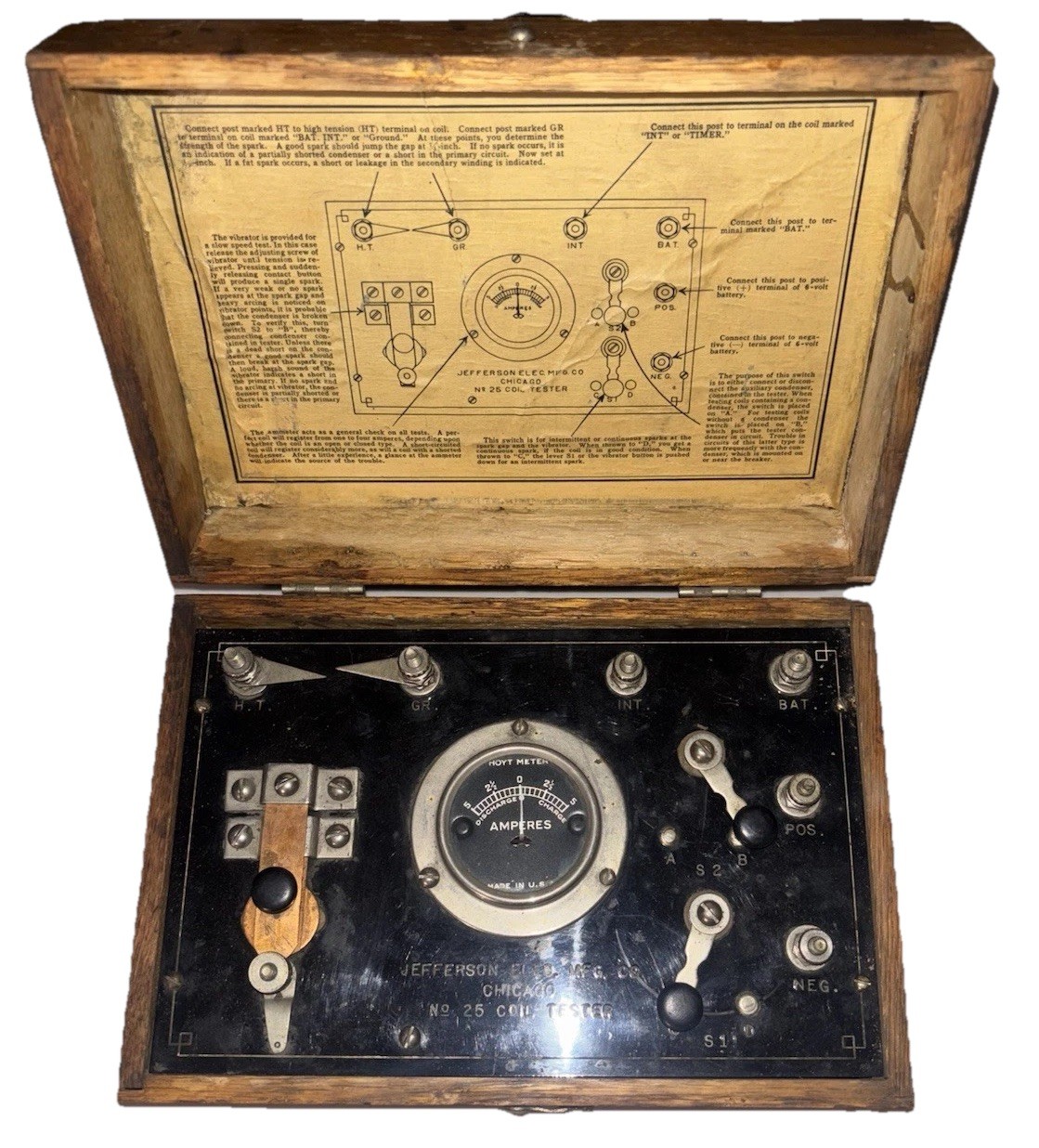 Antique Jefferson Electric No 25 Coil Tester Chicago Ignition Tester Model T Era Antique Jefferson Electric No 25 Coil Tester Chicago Ignition Tester Model T Era