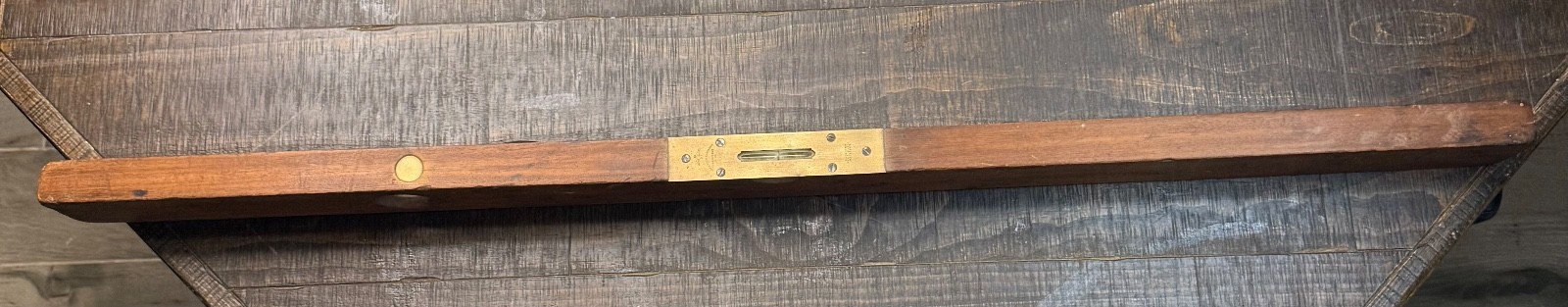 Antique Stratton Brothers 42 inch Mahogany Level 1888 Patent Brass Plate