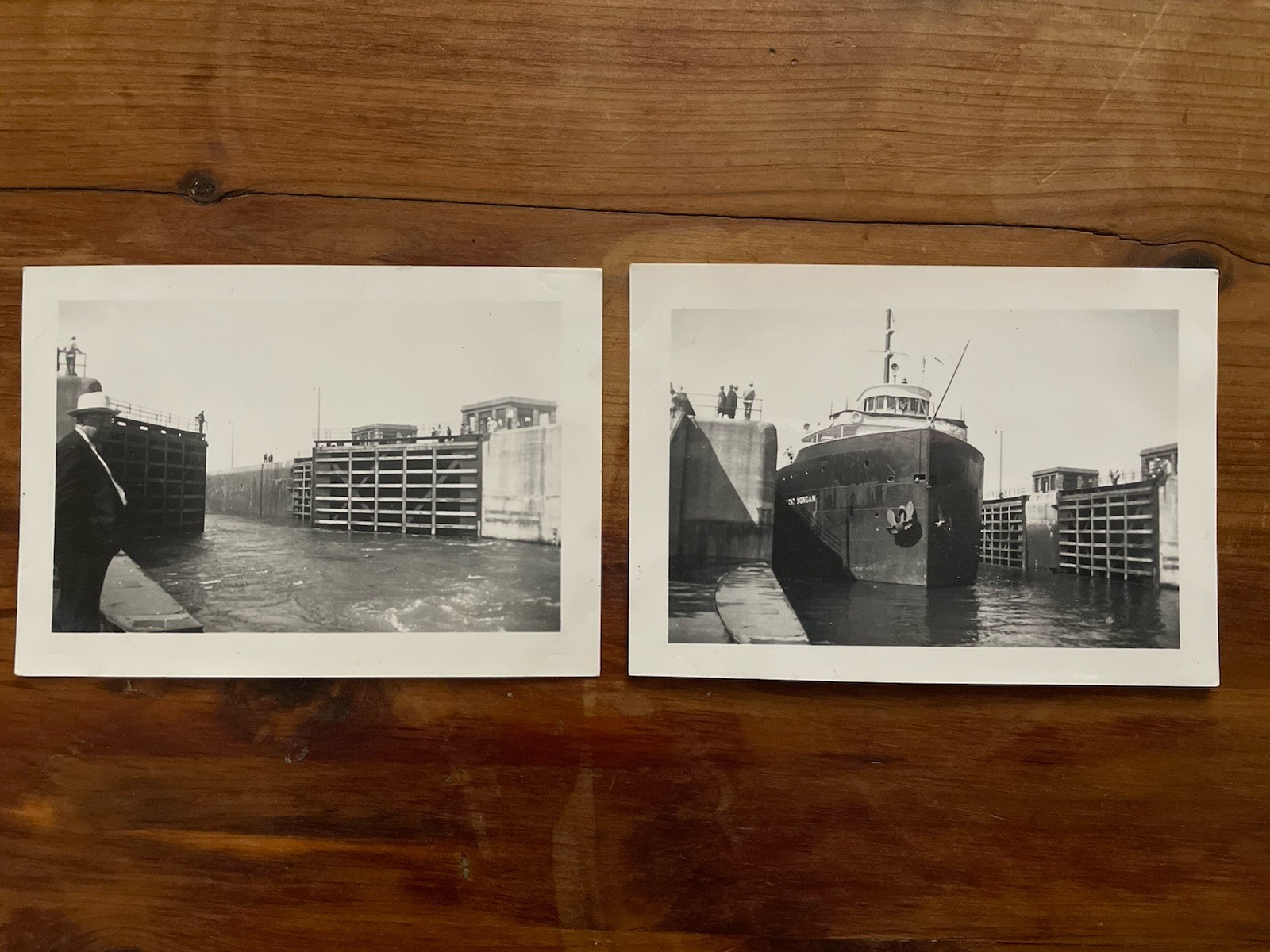 2 Vintage Photos Great Lakes Freighter SS J P Morgan Soo Locks Sault Ste Marie 2 Vintage Photos Great Lakes Freighter SS J P Morgan Soo Locks Sault Ste Marie