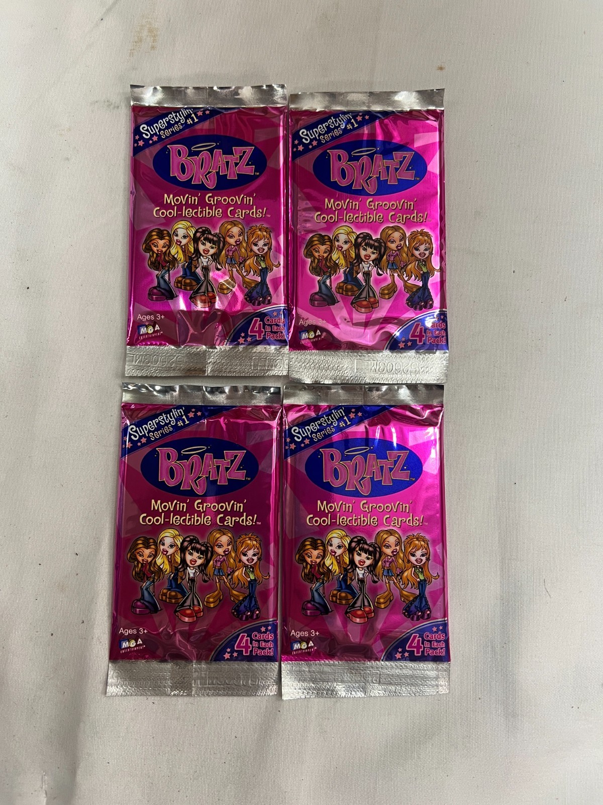 NEW Lot of 4 Packs (4 Cards/Pack) 2003 Bratz Movin' Grovin' Cool-lectible Cards NEW Lot of 4 Packs (4 Cards/Pack) 2003 Bratz Movin' Grovin' Cool-lectible Cards
