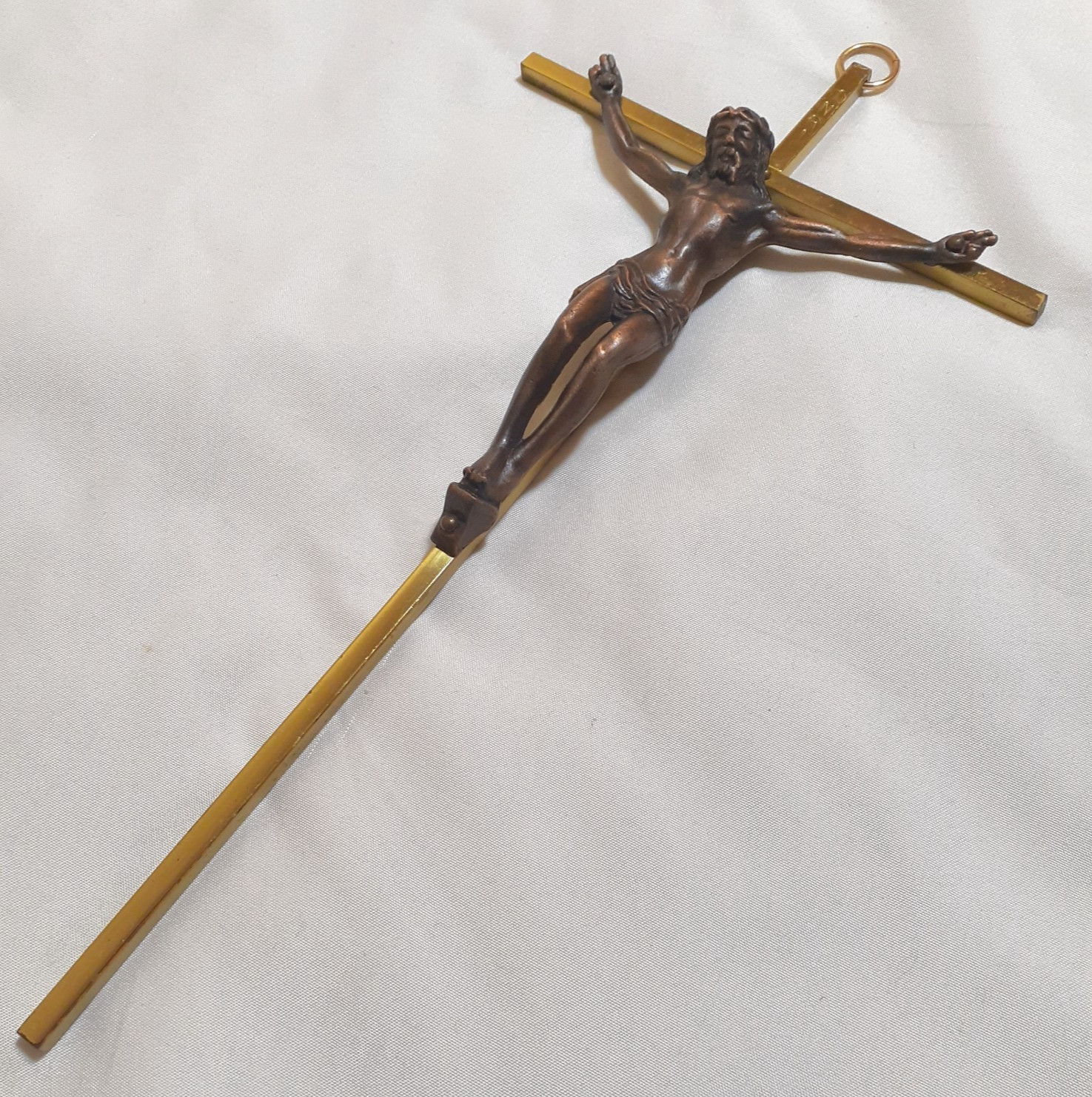 Crucifix Brass INRI Christ Jesus Religious Cross Faith Vintage Wall Hanging