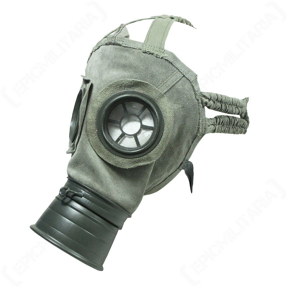 WW1 Reproduction German Grey Suede Gas Mask - World War One WW1 Reproduction German Grey Suede Gas Mask - World War One