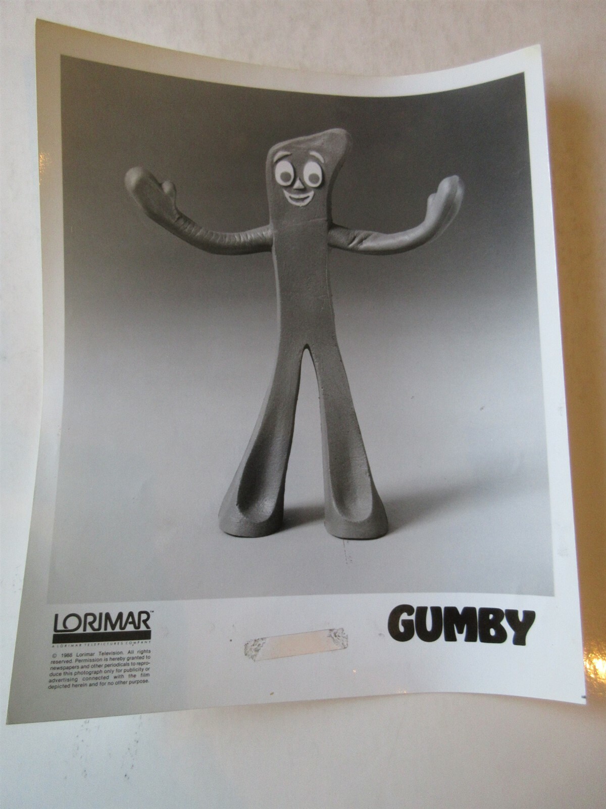Gumby 1988 Press Photo 8" x 10" Gumby 1988 Press Photo 8" x 10"