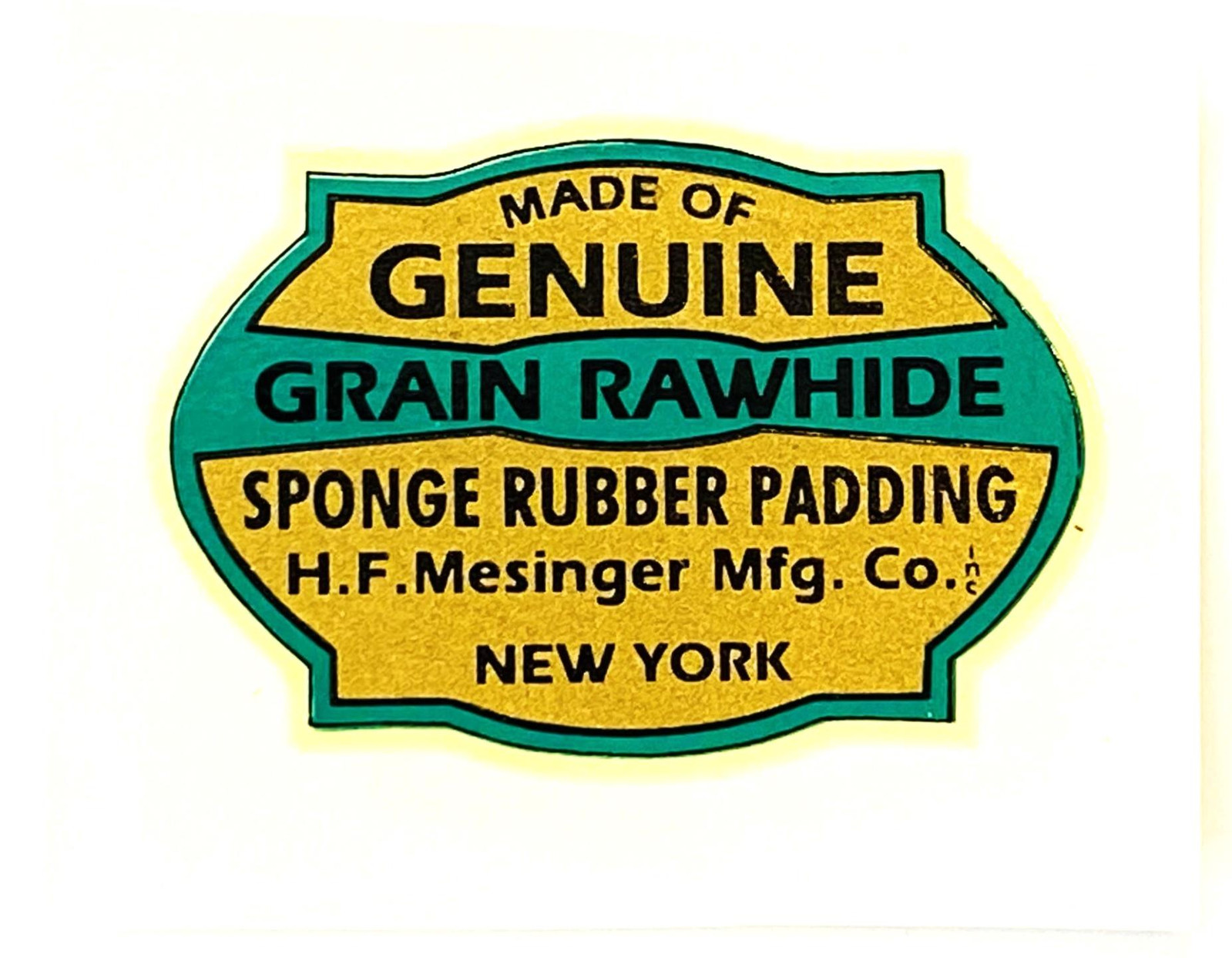 vintage Mesinger Grain Rawhide bicycle Seat saddle DECAL