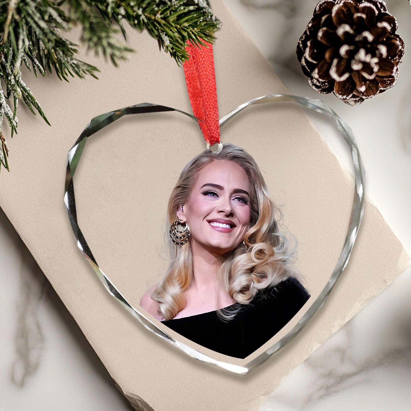 Adele Christmas Ornament, Celebrity Fan Holiday Gift, Acrylic or Glass Adele Christmas Ornament, Celebrity Fan Holiday Gift, Acrylic or Glass