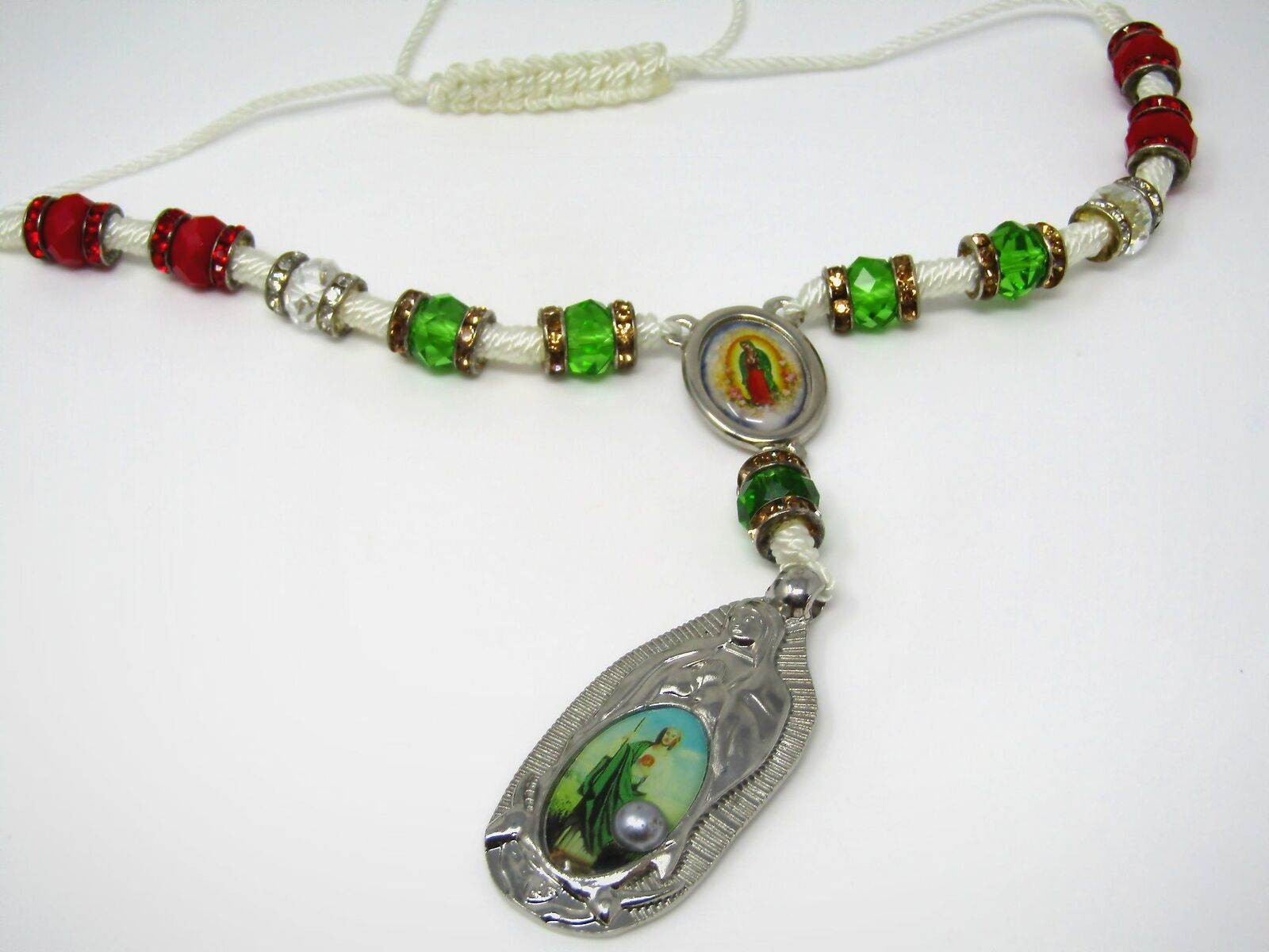 Vintage Christian Necklace Jewelry: Amazing Design Scared Heart Jesus & Mary Ita
