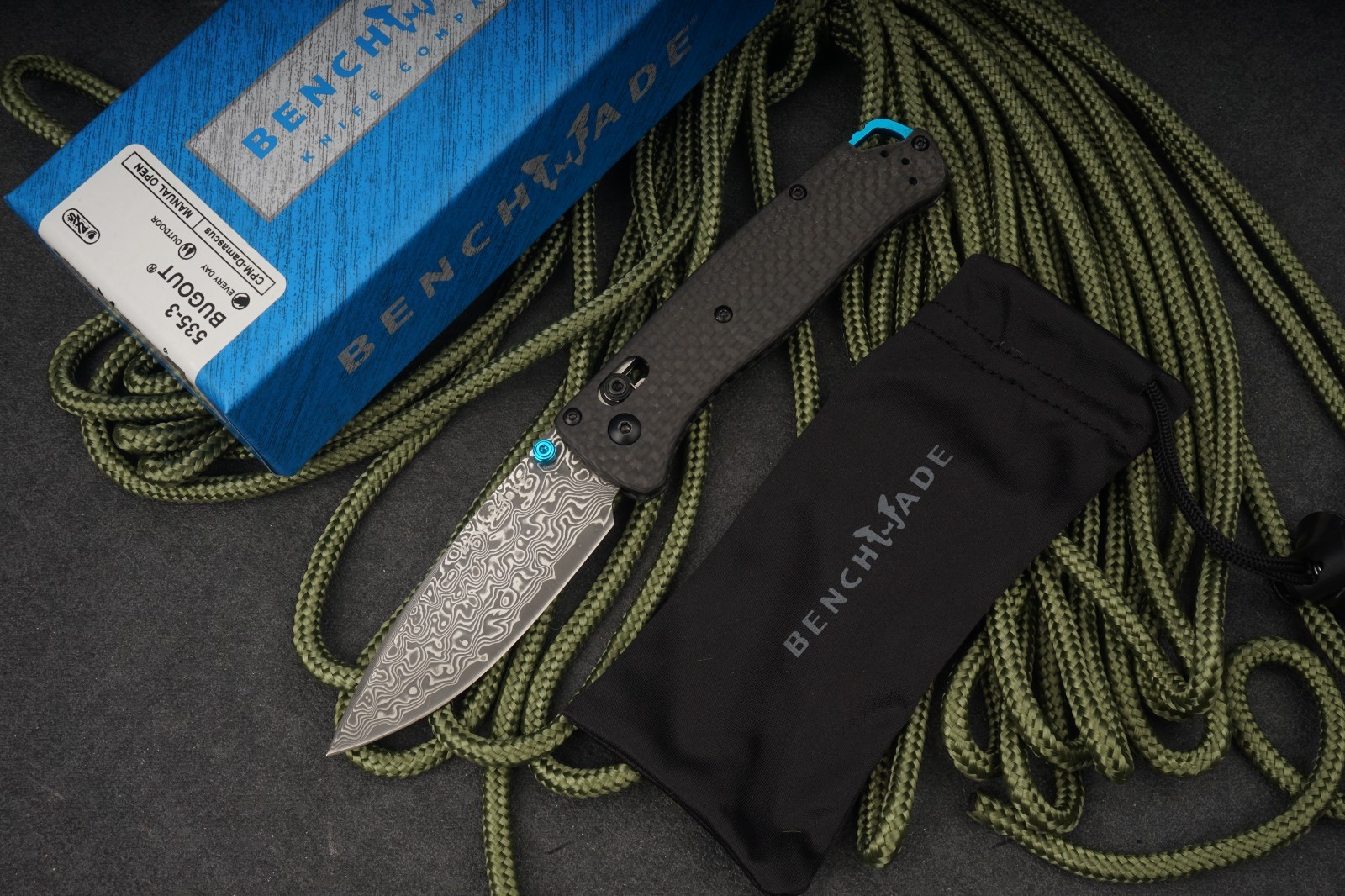 Benchmade 535-3 Bugout CPM Damascus Carbon Fiber AXIS Lock EDC Knife Benchmade 535-3 Bugout CPM Damascus Carbon Fiber AXIS Lock EDC Knife