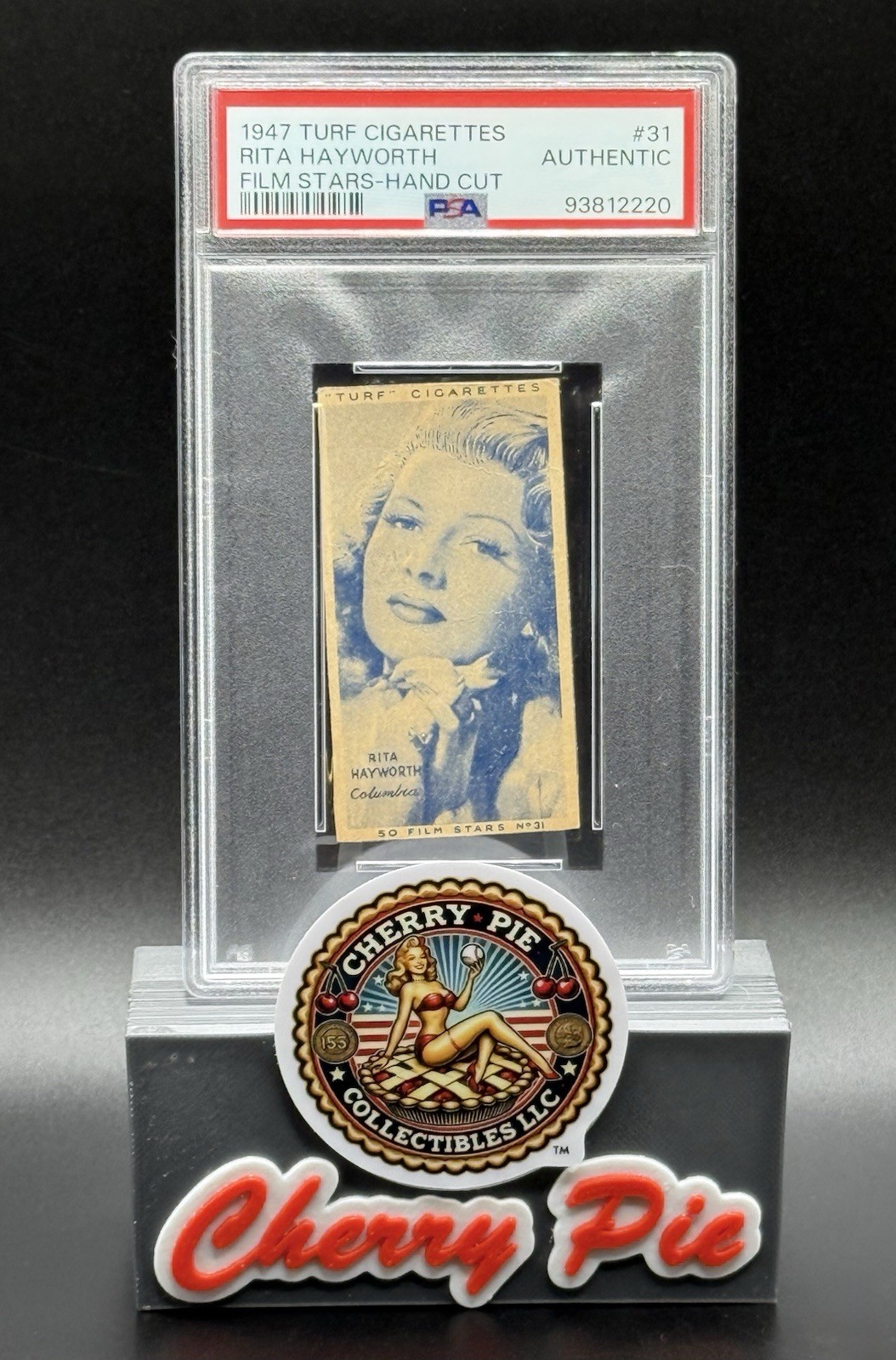 RARE 1947 Turf Cigarettes Film Stars #31 RITA HAYWORTH - Hand Cut PSA Authentic RARE 1947 Turf Cigarettes Film Stars #31 RITA HAYWORTH - Hand Cut PSA Authentic